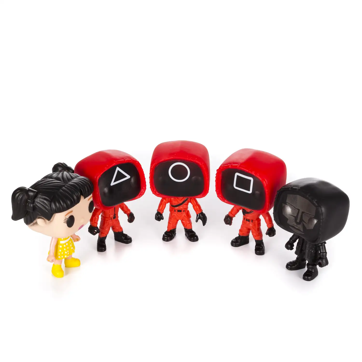 Pack de 5 figuras de 10 cms Squid, diseños variados. Presentados en caja de regalo.