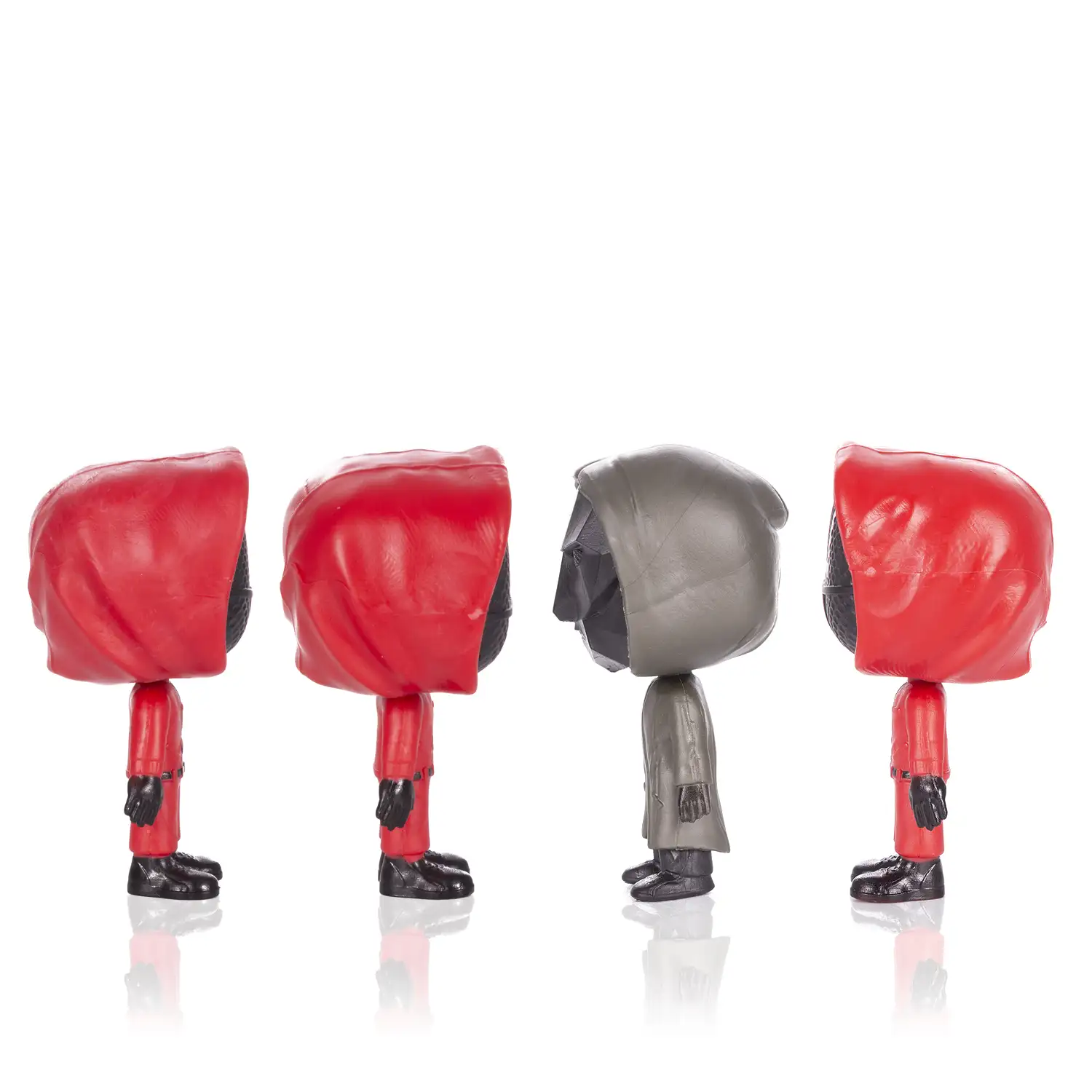 Figuras Squid Pop 11cm. 4 figuras en caja regalo. Vigilantes y líder.