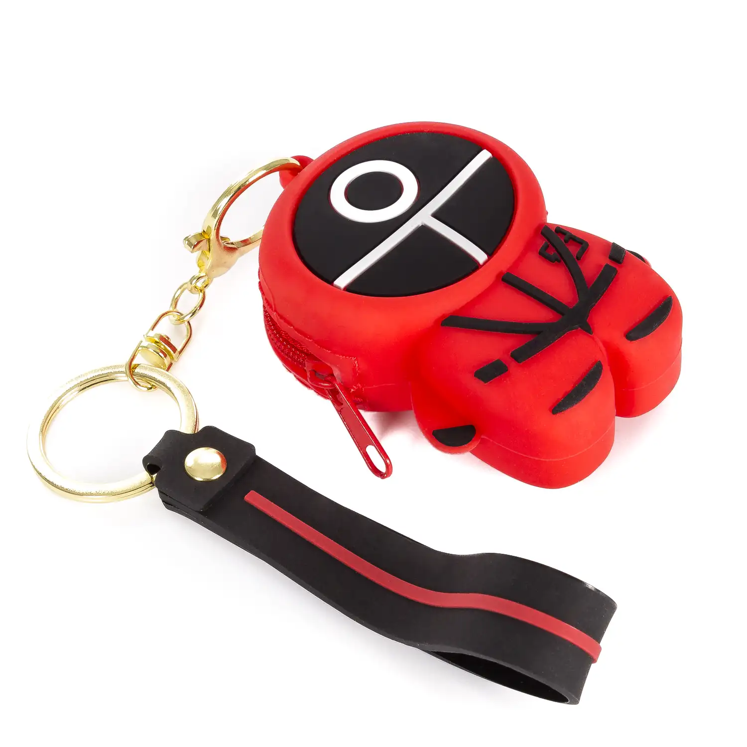 Monedero Squid Bubble Pop It con llavero y colgante de silicona. Vigilante Círculo.