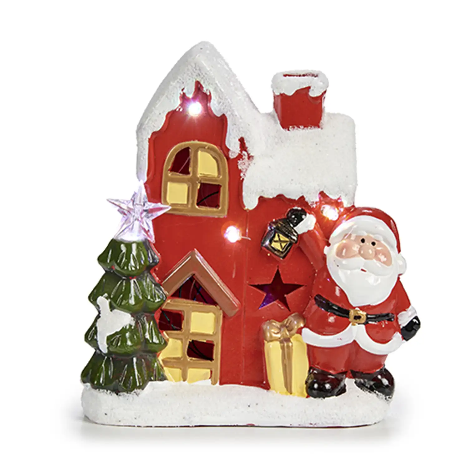 Figura de Papá Noel con casita.