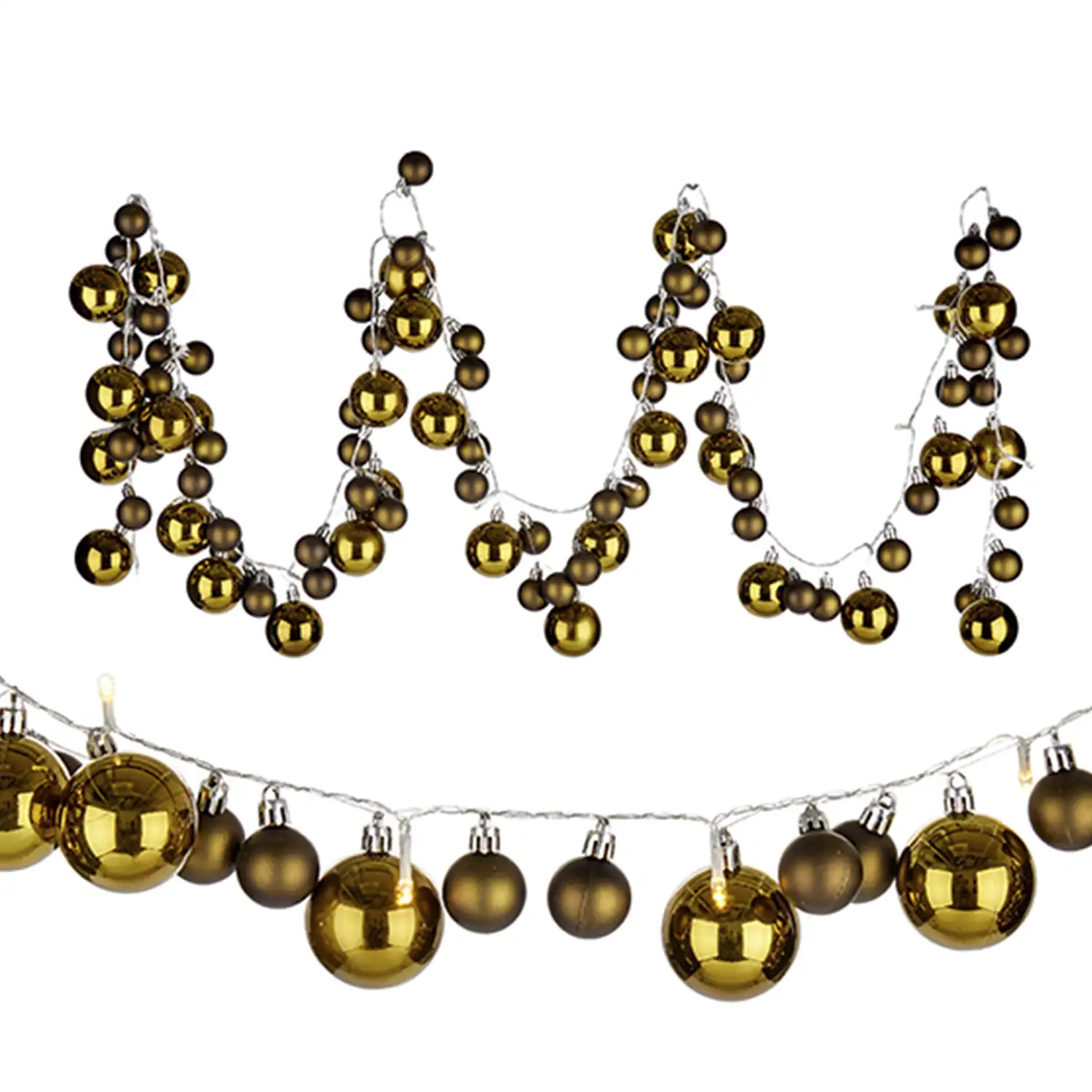 Guirnalda navideña de 93 bolas y luces LED.