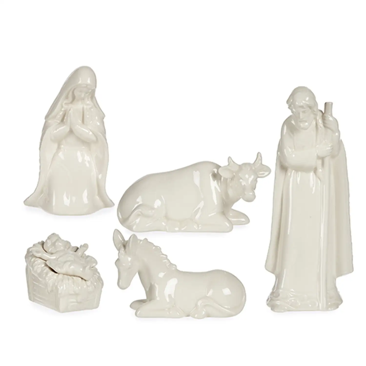 Nacimiento de cerámica con 5 figuritas.