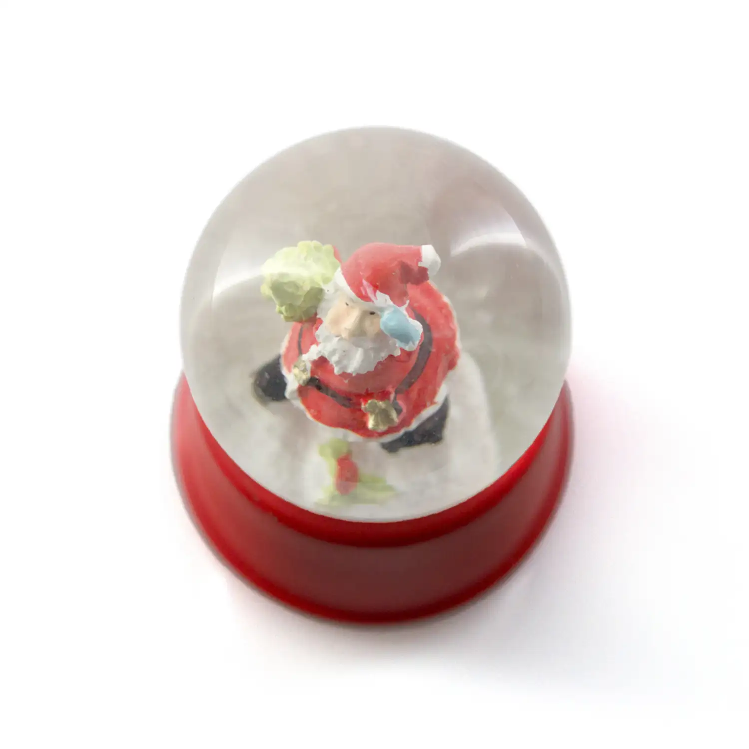 SASKY Bola de navidad con líquido interior con nieve diseño de Papá Noel