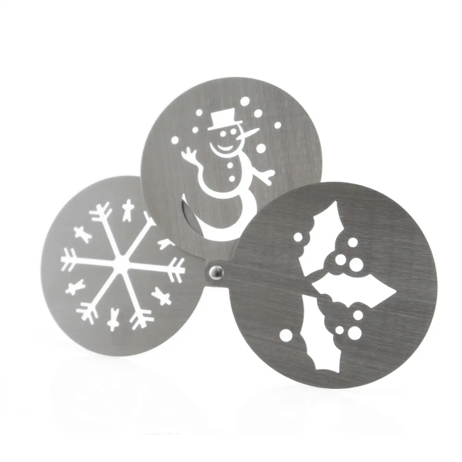 Set de 3 plantillas en acero inox para pintar con spray de nieve