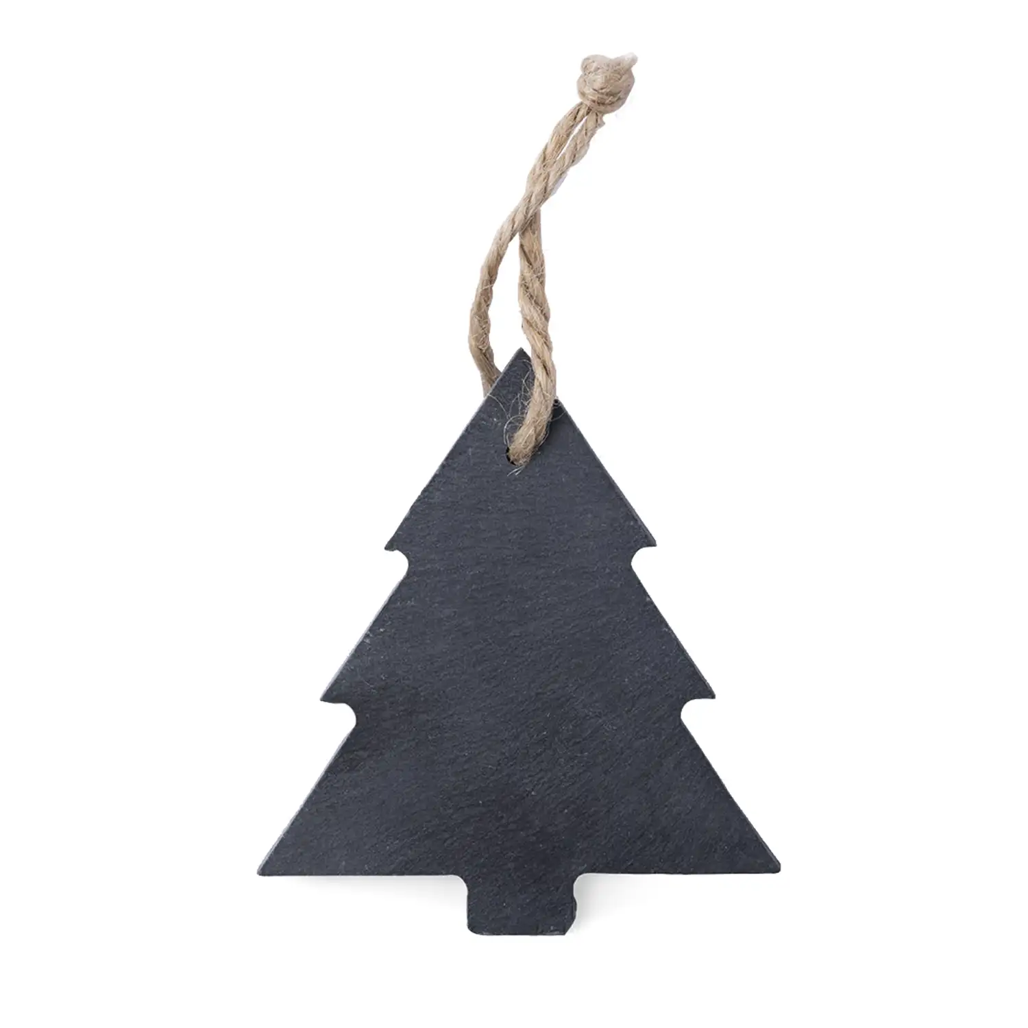 Adorno navideño en pizarra, con lacito para colgar. Diseño árbol.