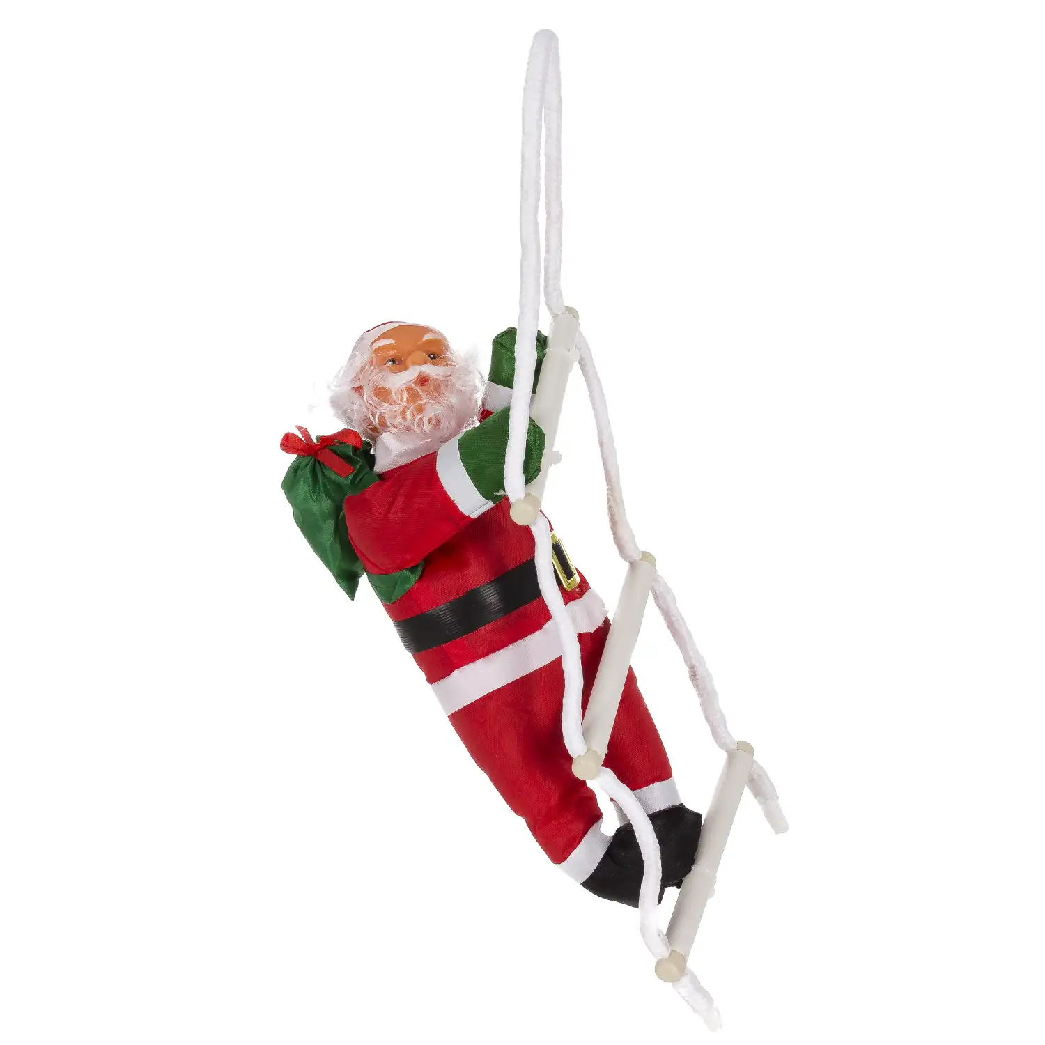 Muñeco de Papá Noel con escalera.