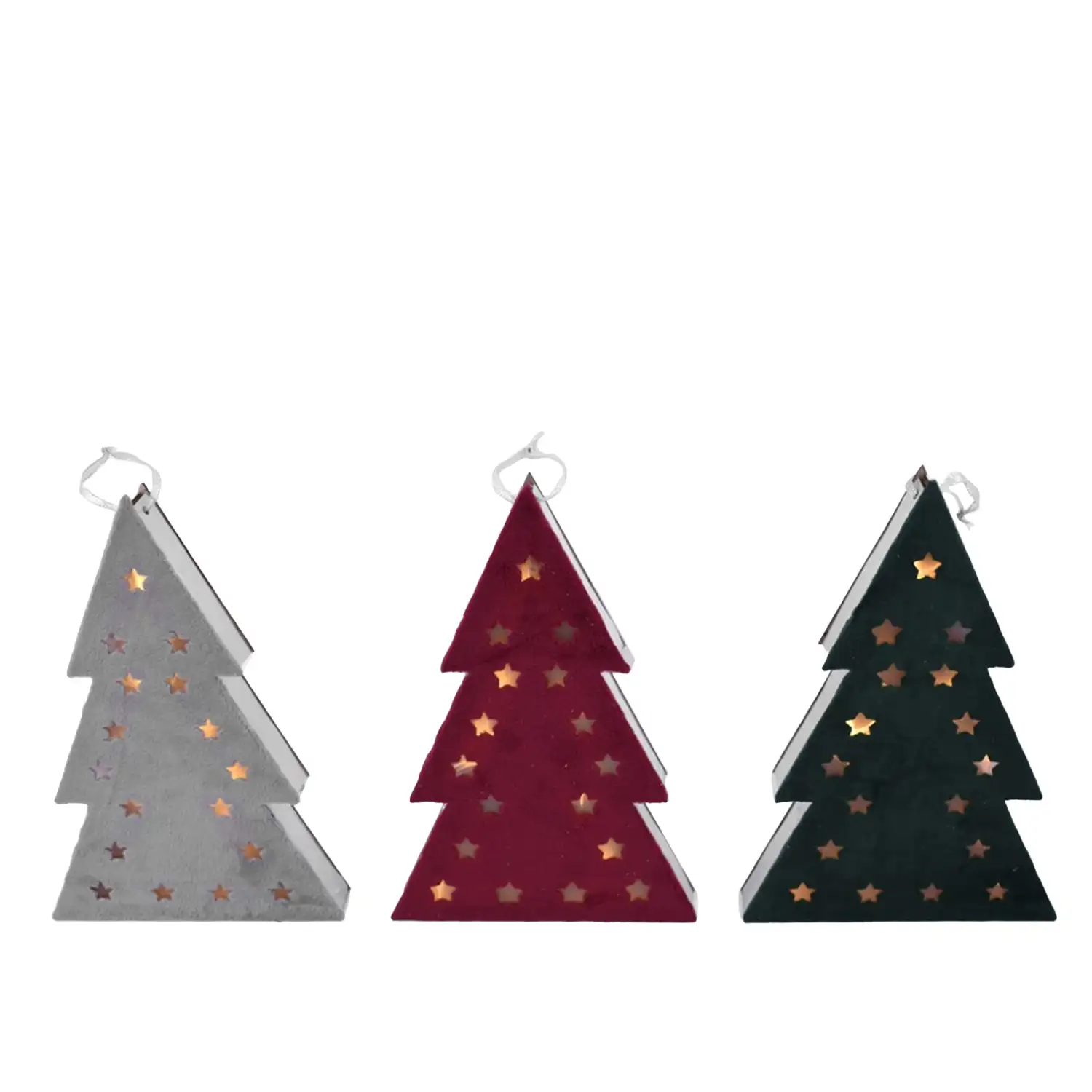 PACK 3 uds.ÁRBOL 8LED ESTRELLAS 28CM 3STD