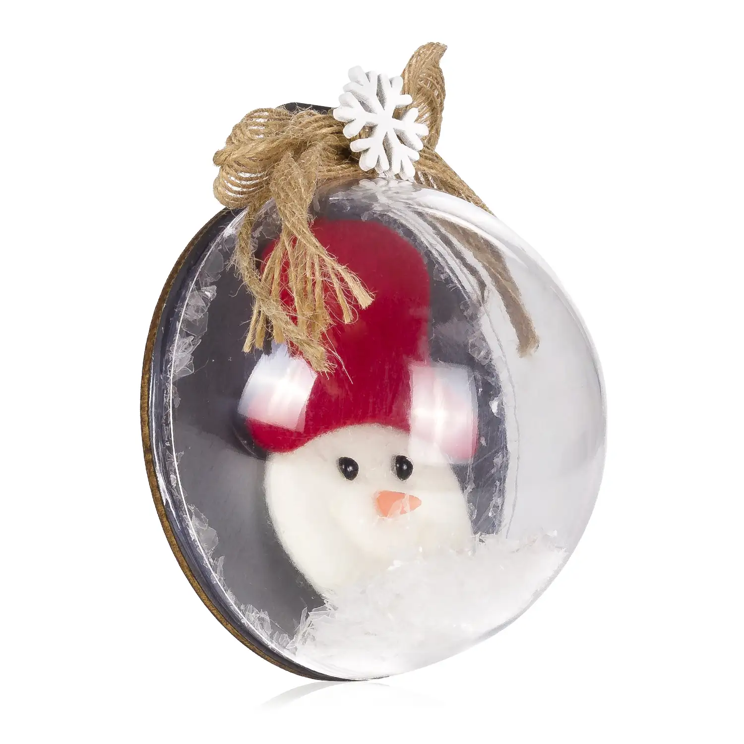 Bola de navidad diseño cabeza muñeco de nieve.