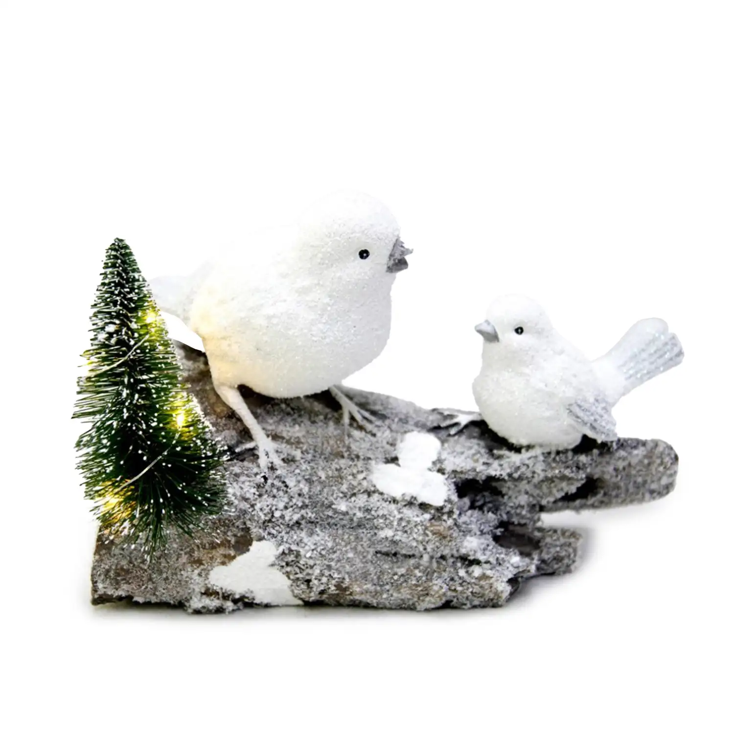 FIGURA ESCENA 2 PAJAROS 4LED 20X11X15CM