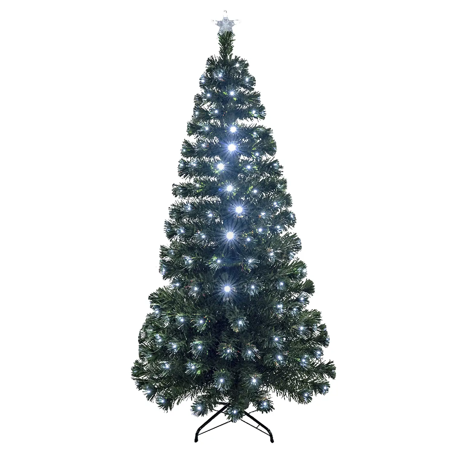 ÁRBOL DE FIBRA ÓPTICA VERDE C/LUZ CON ALTAVOZ BLUETOOTH 120CM