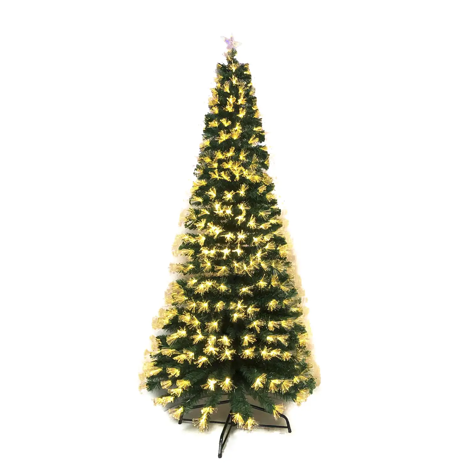 ÁRBOL DE FIBRA ÓPTICA C/LUZ CALIDO 120CM VERDE