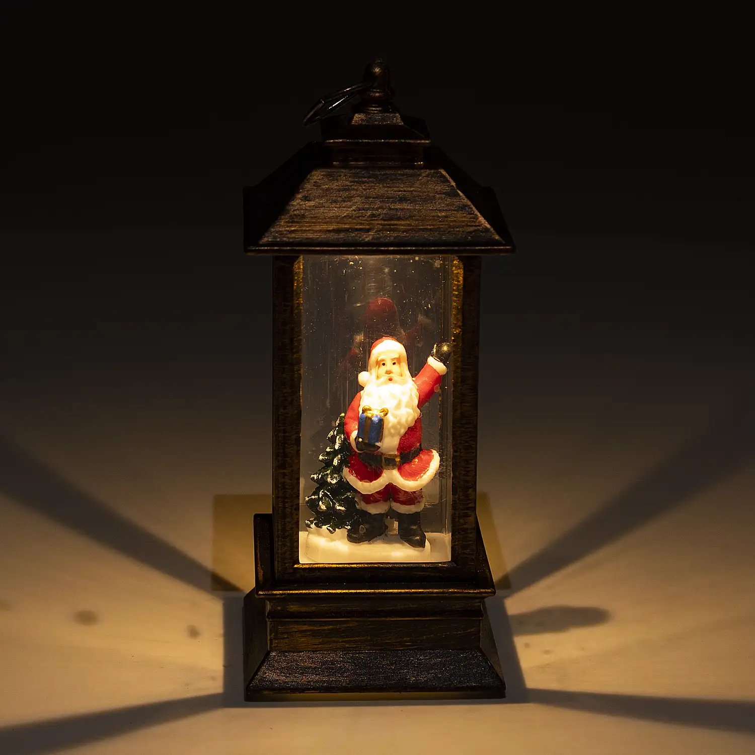 Candil navidad con luz Santa Claus