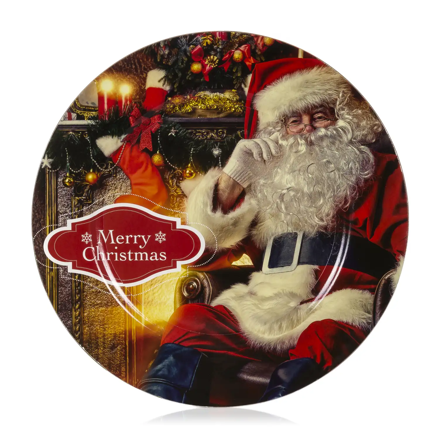 Plato con diseño navideño.