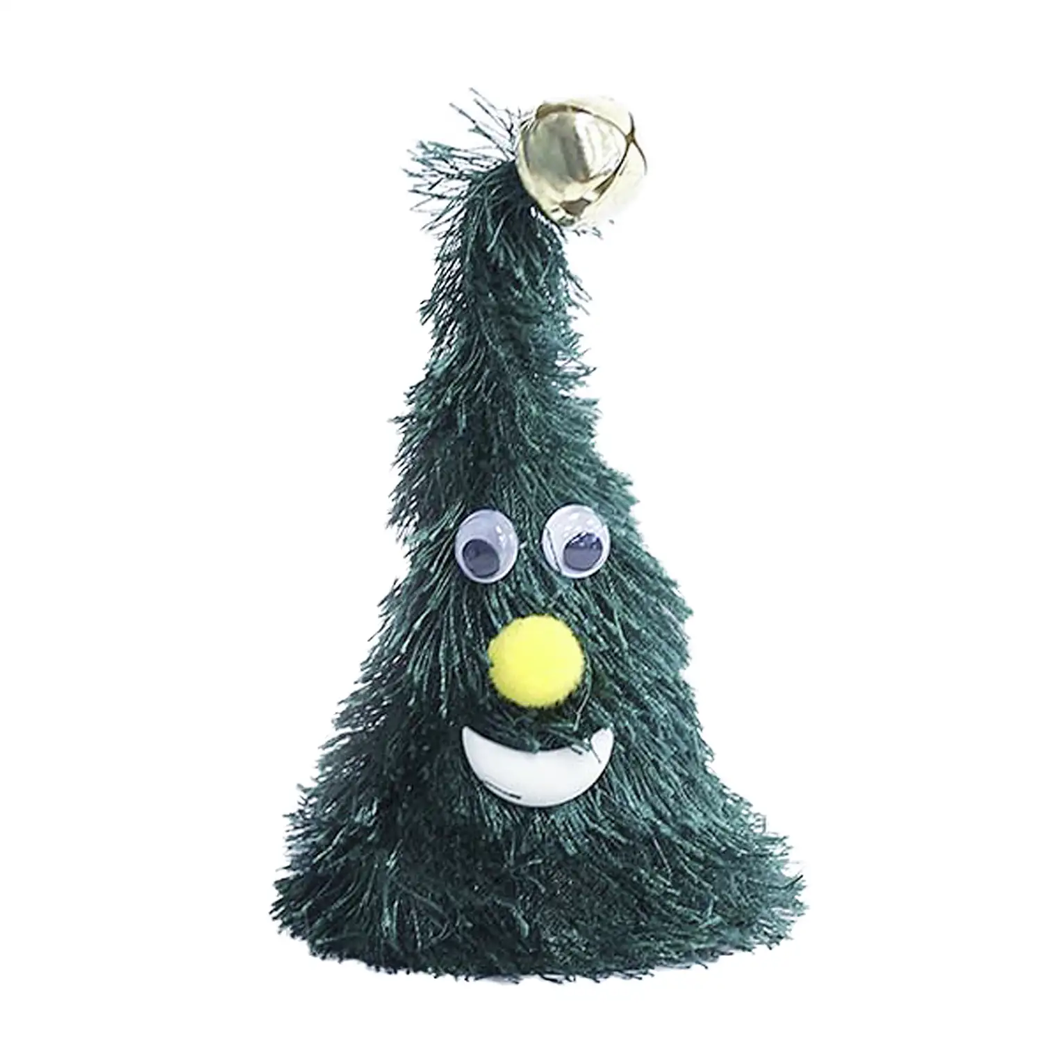 Juguete navideño con forma de árbol de Navidad. Con luz y oscilación. Diseño cascabel.