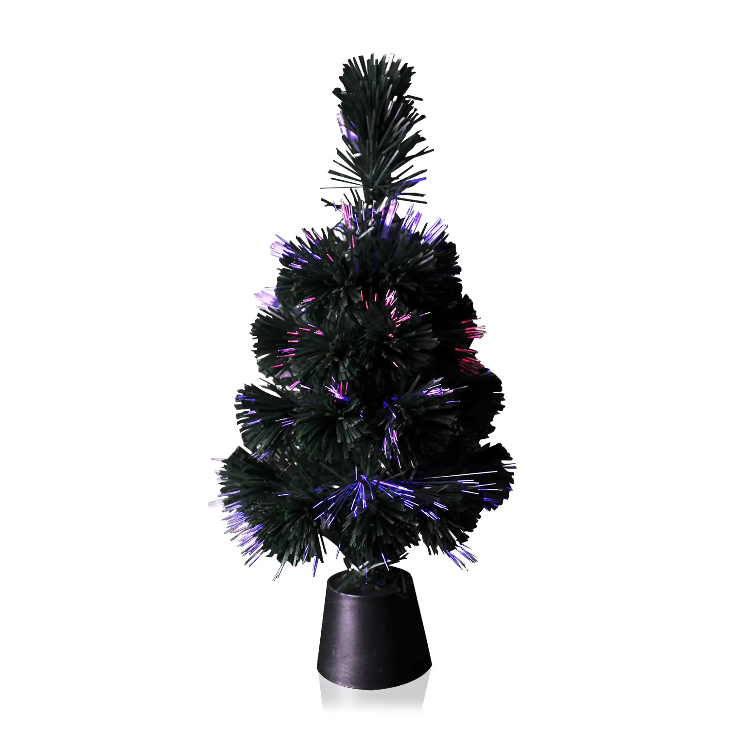 ÁRBOL DE FIBRA ÓPTICA  DE BATERIA C/LUZ 40CM NEGRO (48)