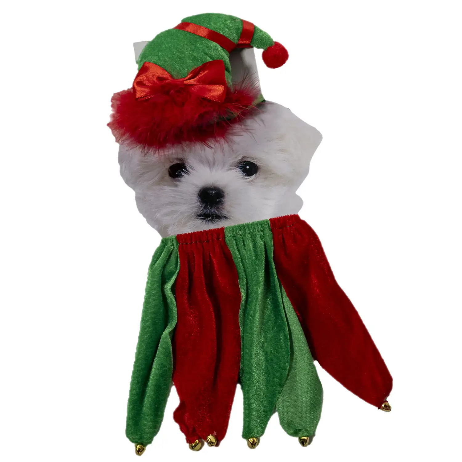 Gorro para mascotas con cuerpo navideño.