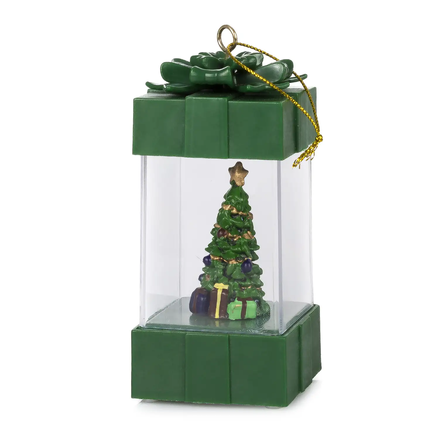 Candil de navidad con luz, diseño regalo con árbol de navidad.