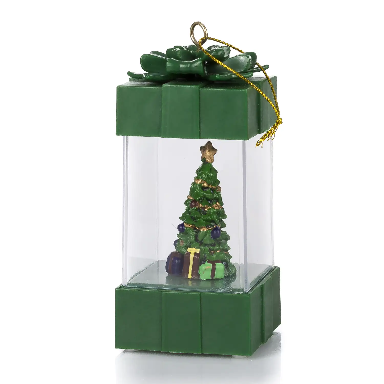 Candil de navidad con luz, diseño regalo con árbol de navidad.