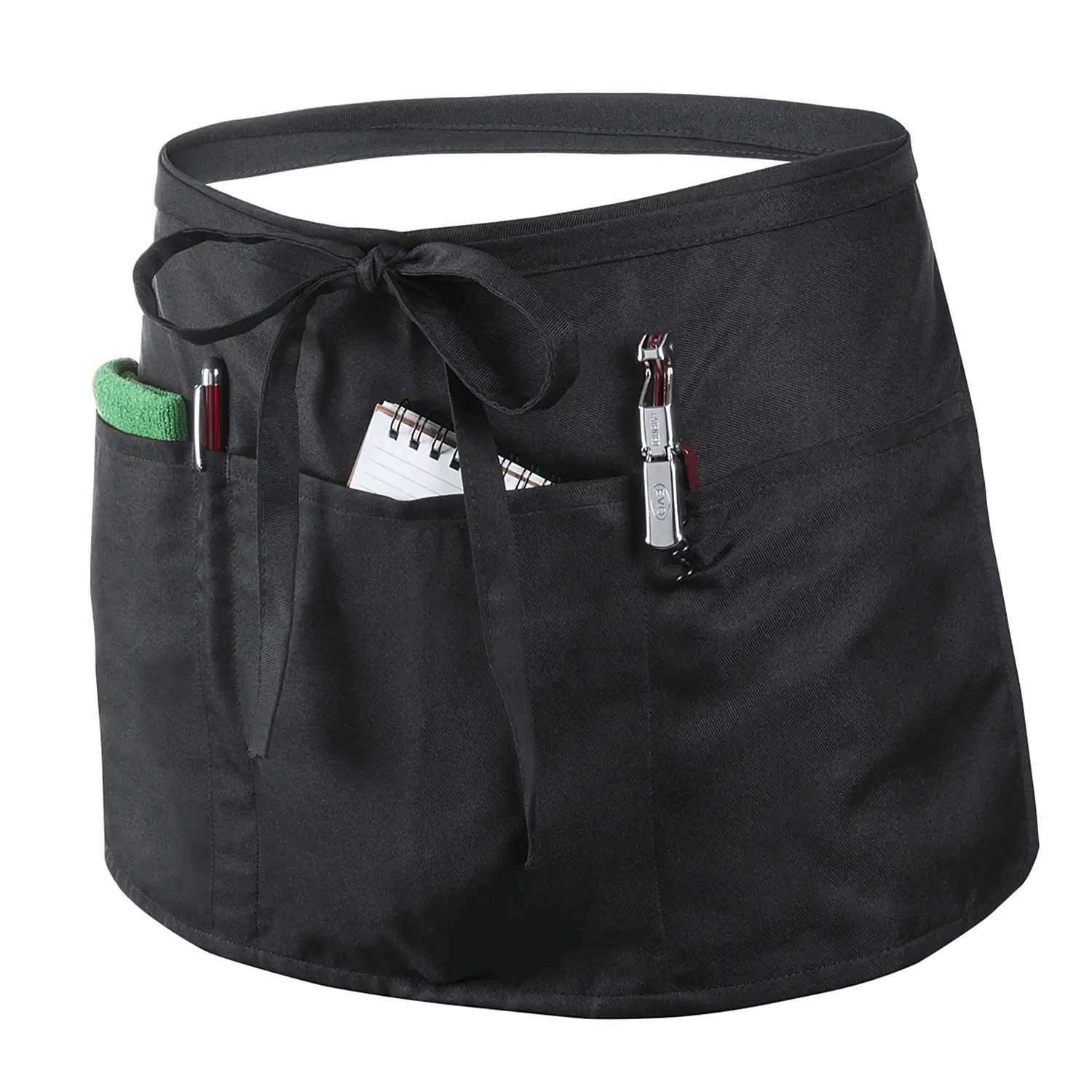 Delantal ajustable Milty para la cintura con 3 bolsillos + funda para bolígrafo.