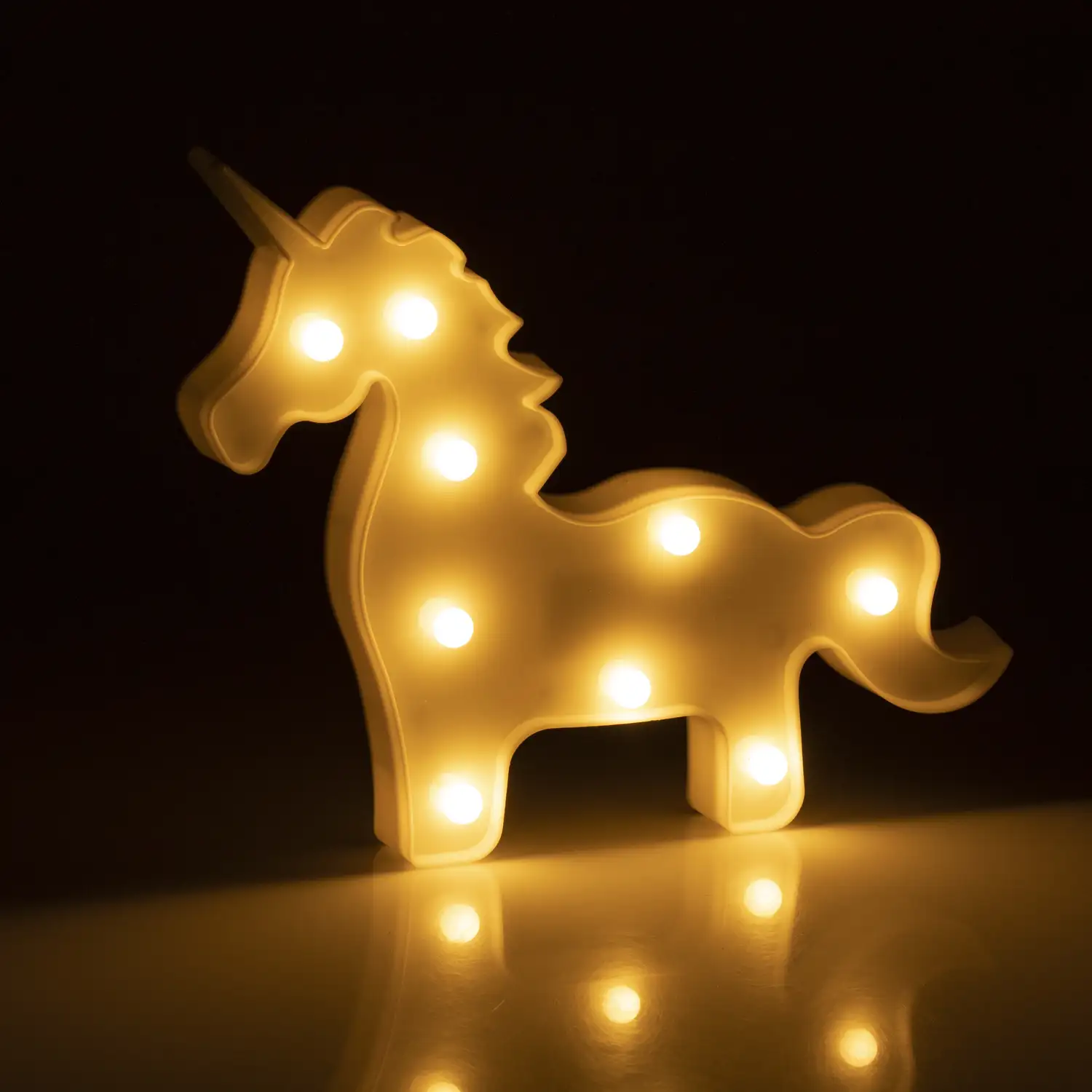 Lámpara decorativa diseño Unicornio, con luces LED.
