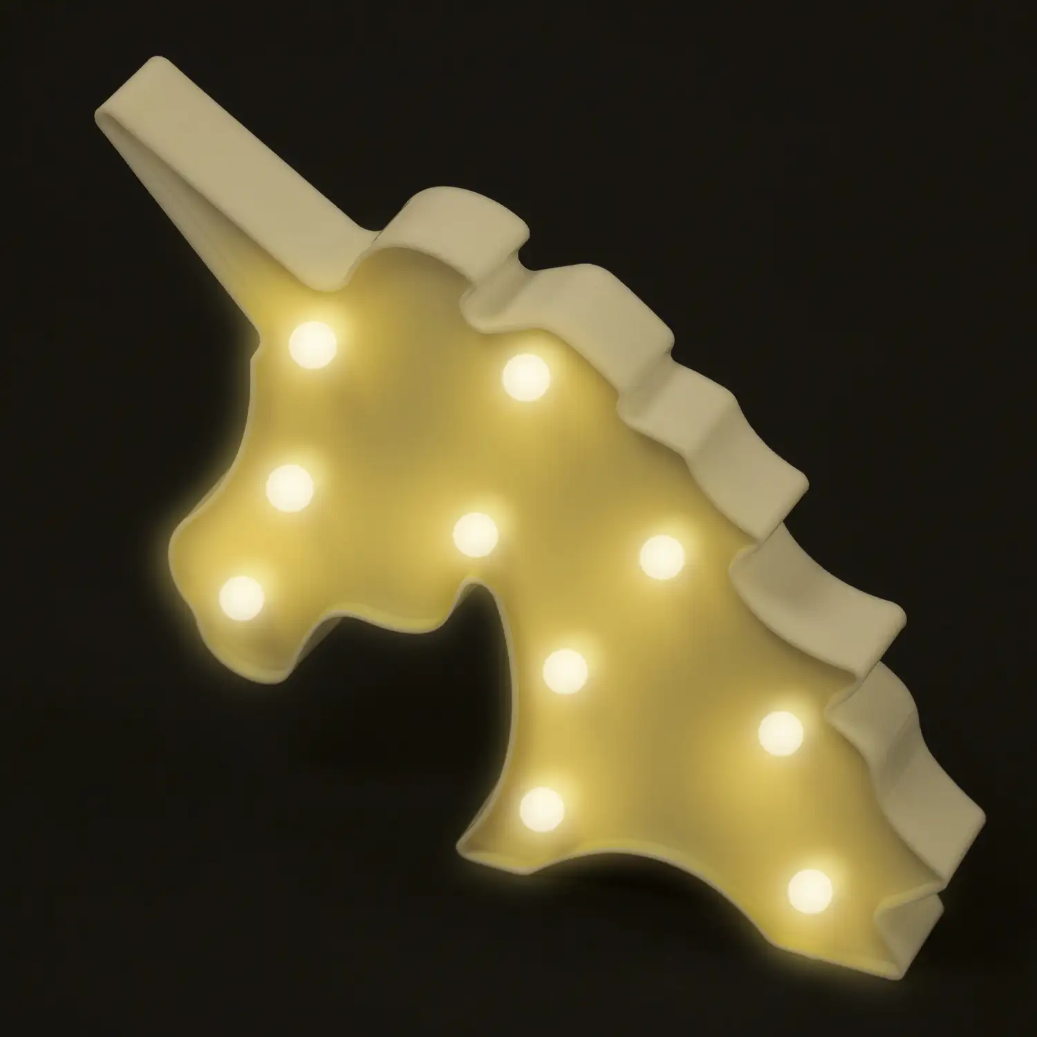 Lámpara decorativa diseño cabeza de Unicornio, con luces LED.