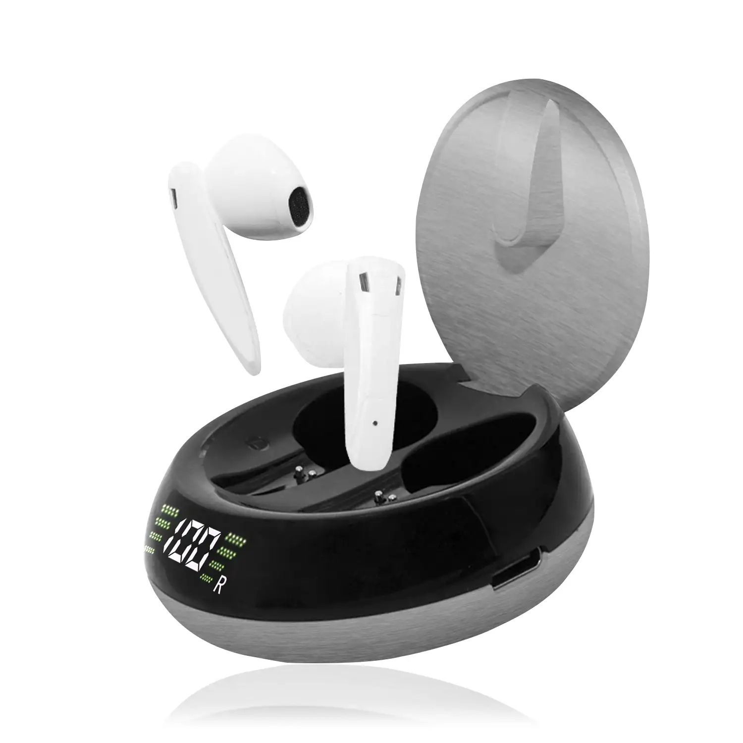 Auriculares Mini 08 TWS Bluetooth 5.2. Base de carga con pantalla.