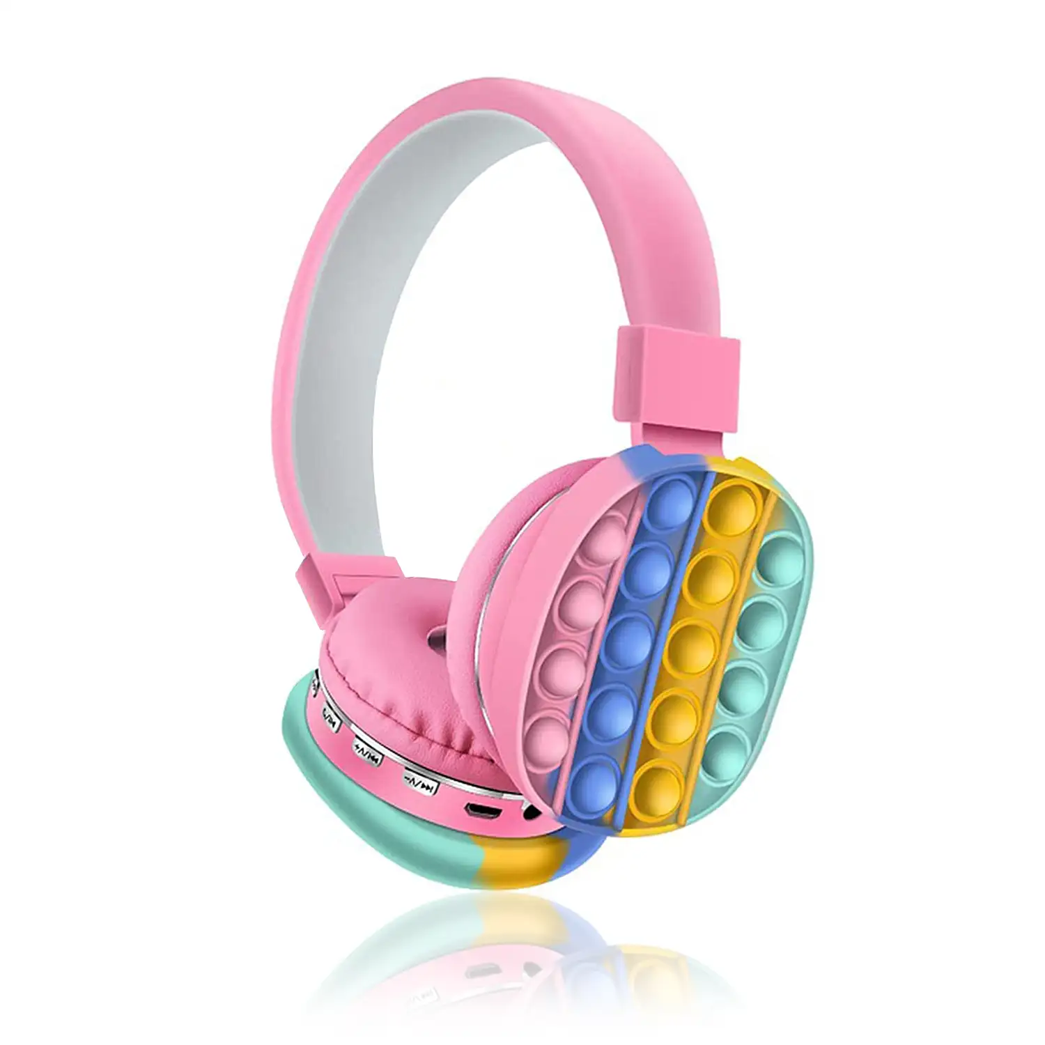 Cascos auriculares AH806 Bubble Pop It. Bluetooth 5.2, radio FM, lector de tarjetas Micro SD.