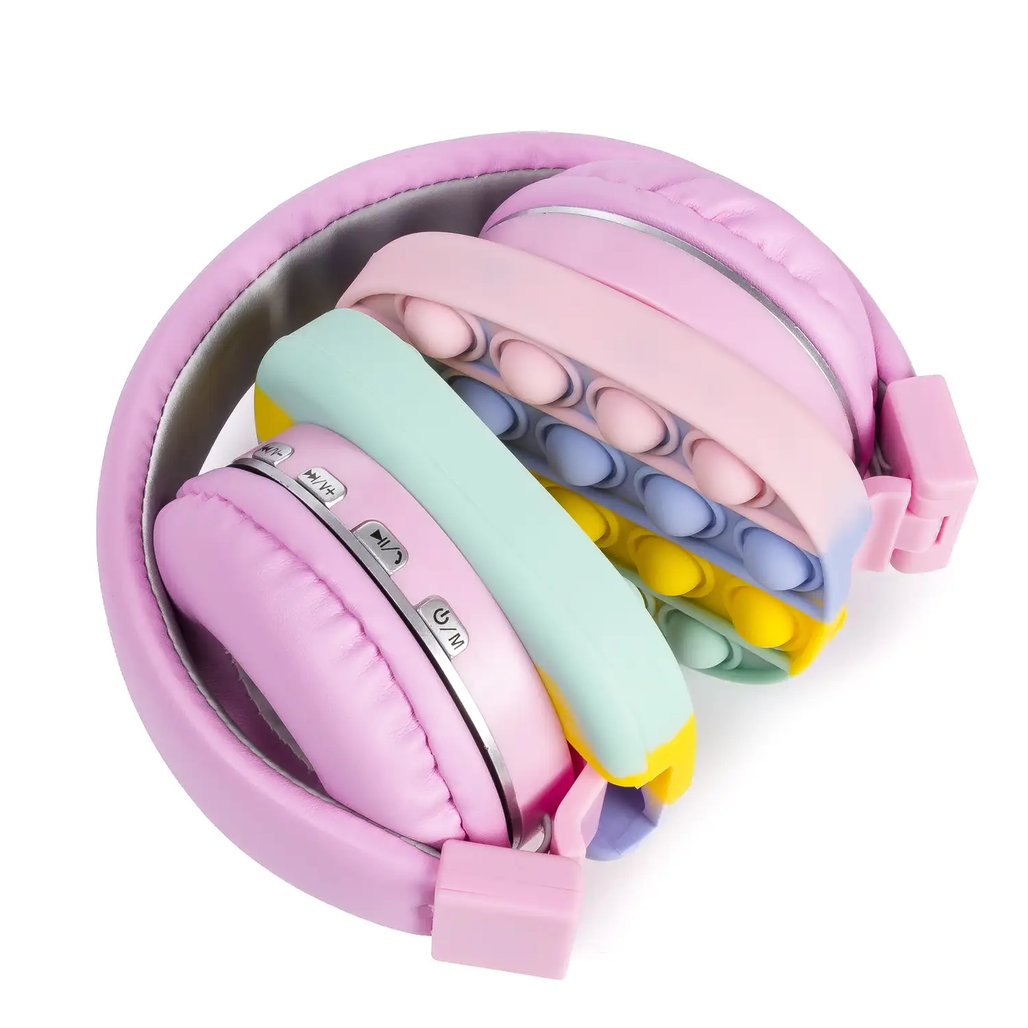 Cascos auriculares AH806 Bubble Pop It. Bluetooth 5.2, radio FM, lector de tarjetas Micro SD.