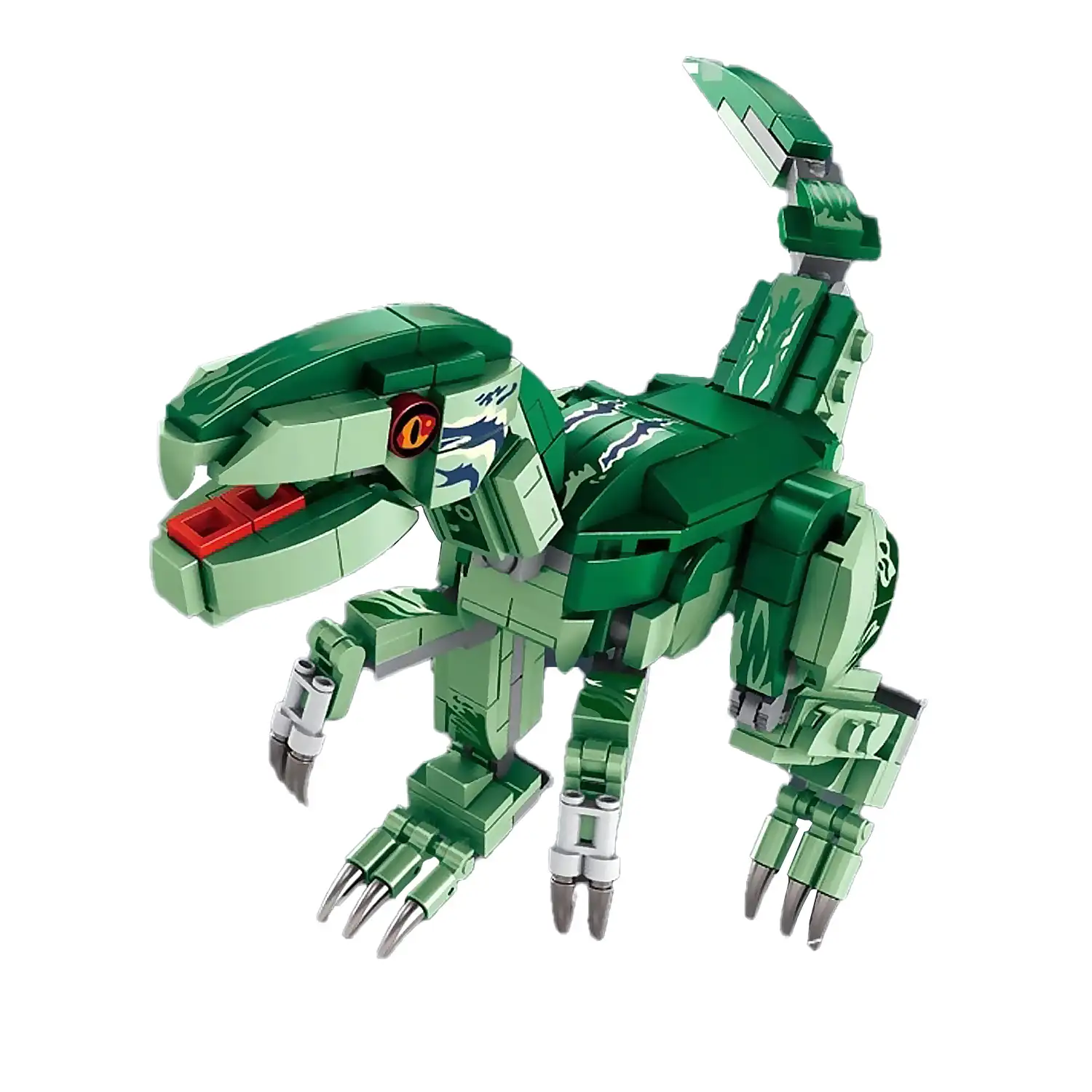 Velociraptor convertible en robot + vehículo, 256 piezas.