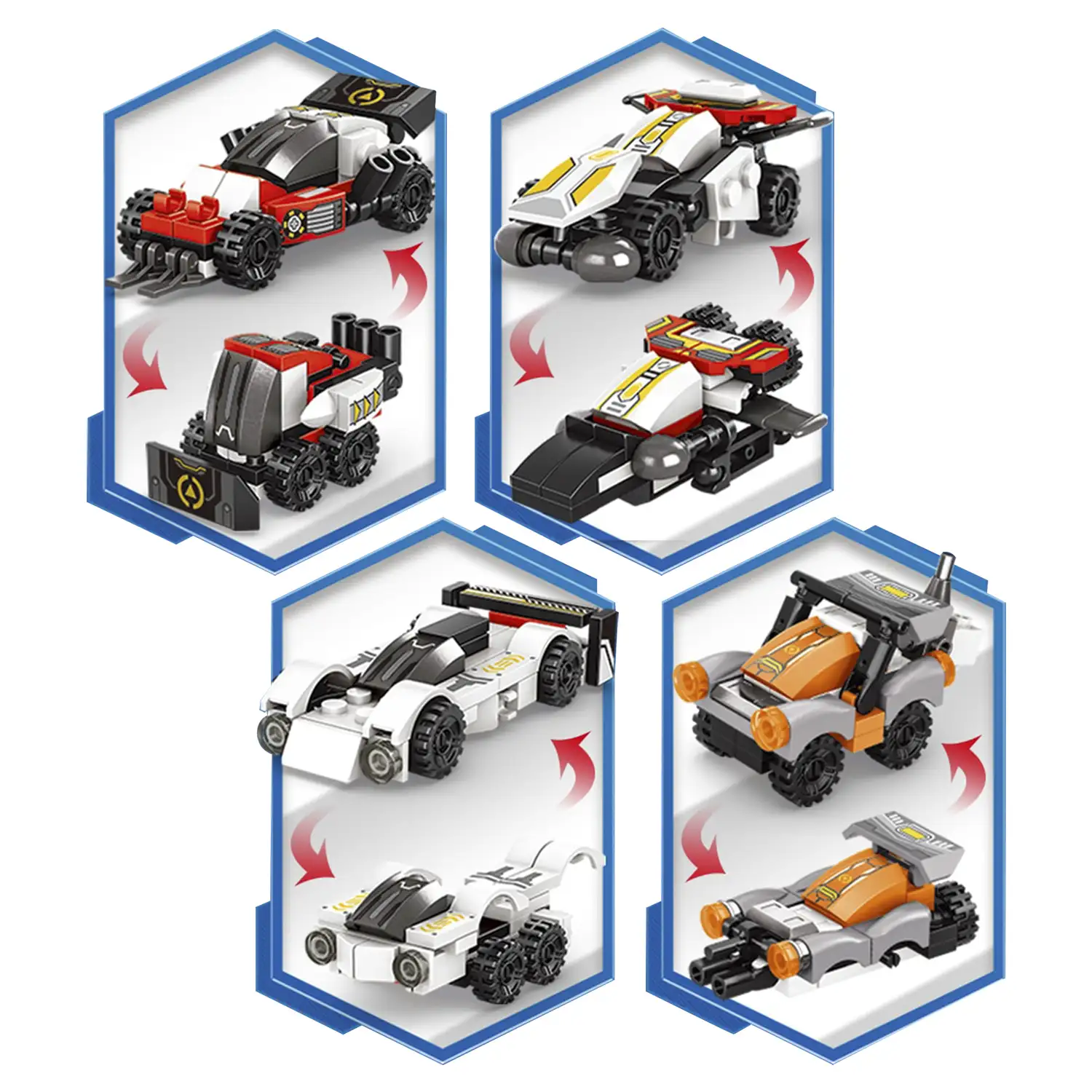Robot 8 en 1 y tractor 2 formas, cada modelo 2 formas 378 piezas