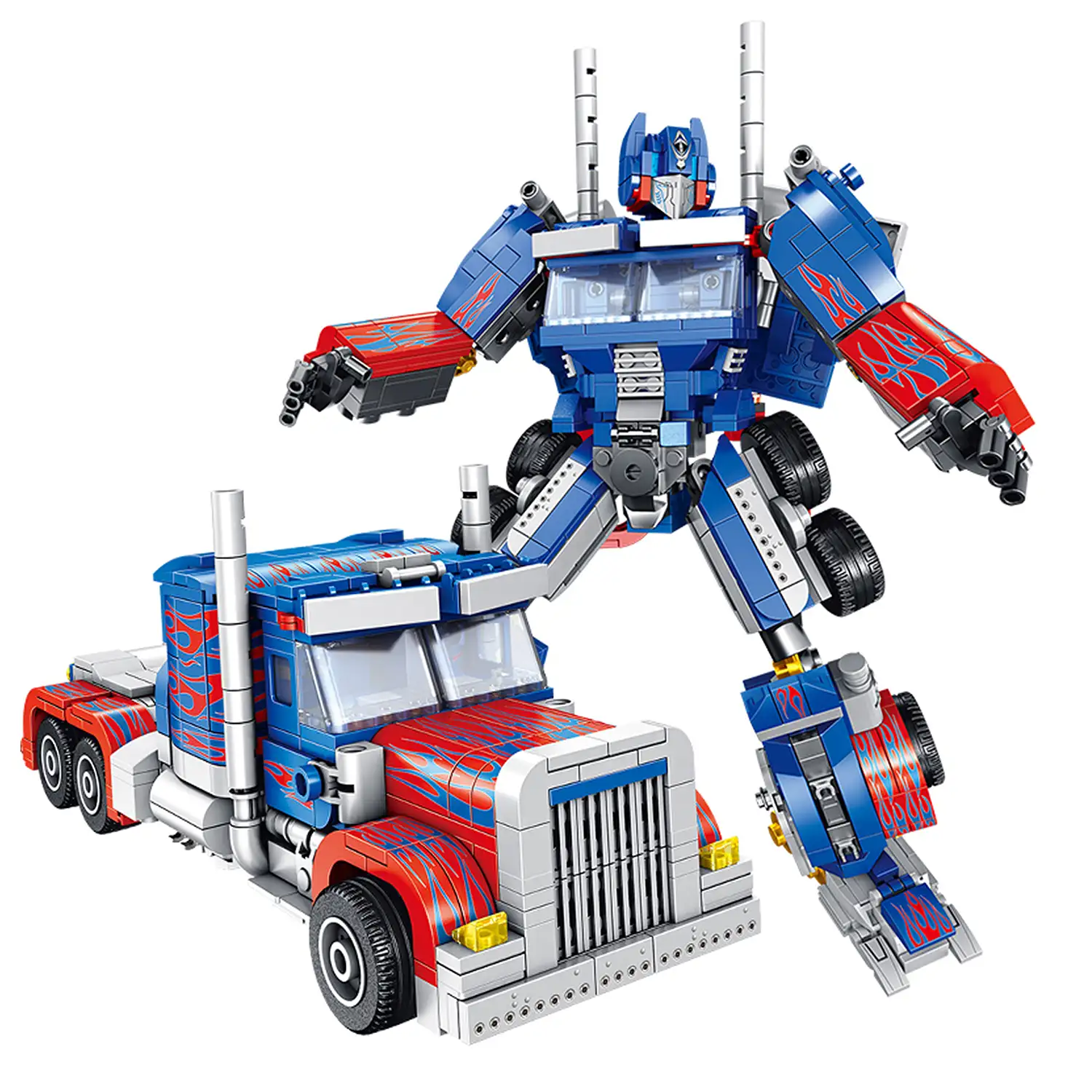 Robot convertible en camión, 833 piezas. Podrás construir otros 6 modelos de vehículos y robots.