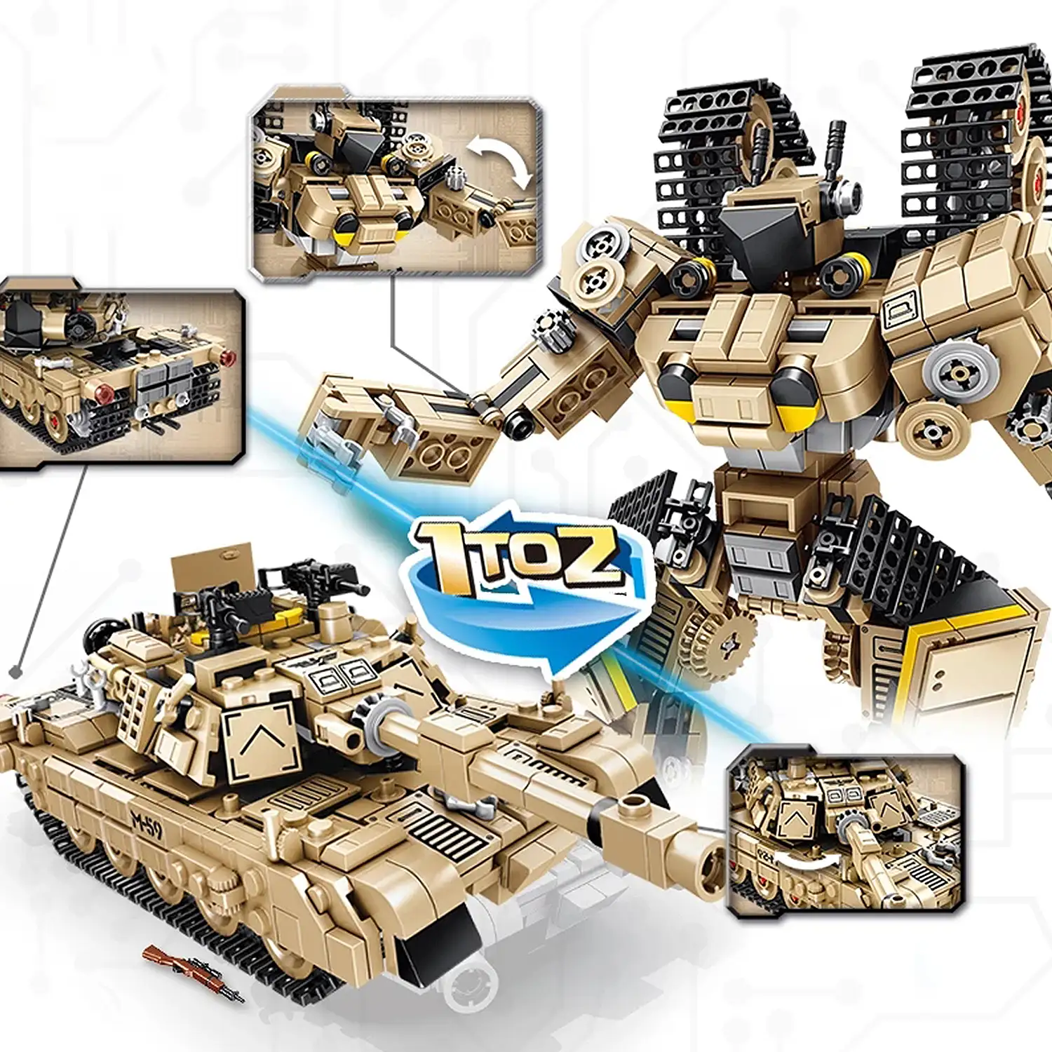 Robot convertible en tanque de combate, 810 piezas