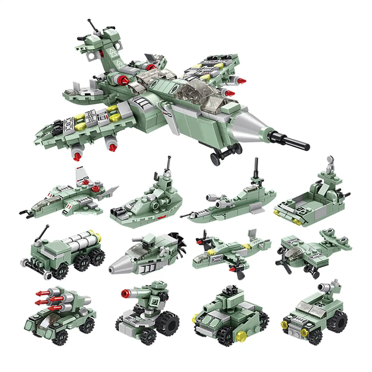 Destroyer Fighter 12 en 1, cada modelo 2 formas, 25 formas, 576 piezas