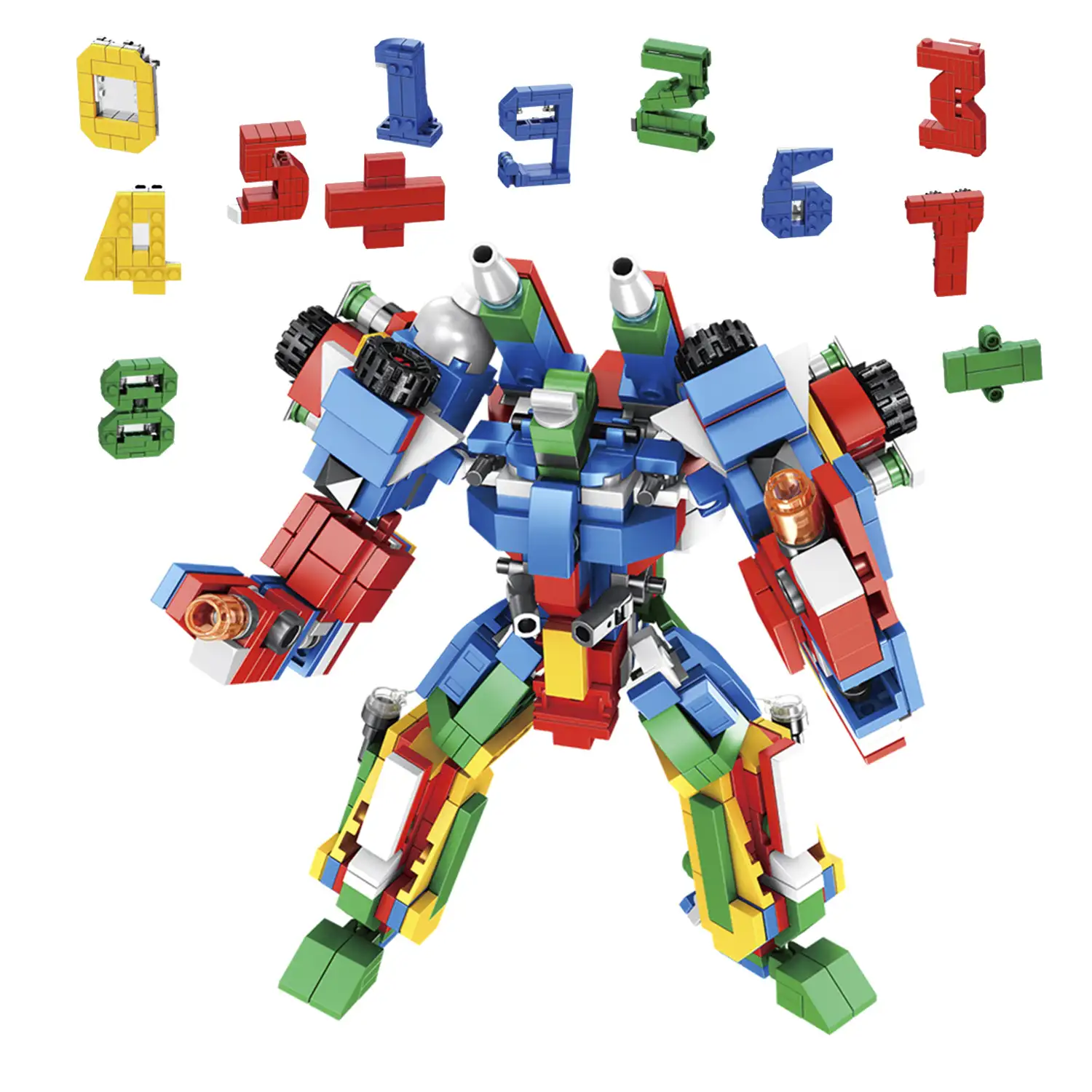 Robot digital 12 en 1, con 570 piezas. Construye 12 modelos individuales con 2 formas cada uno: aprende matemáticas + vehículo.