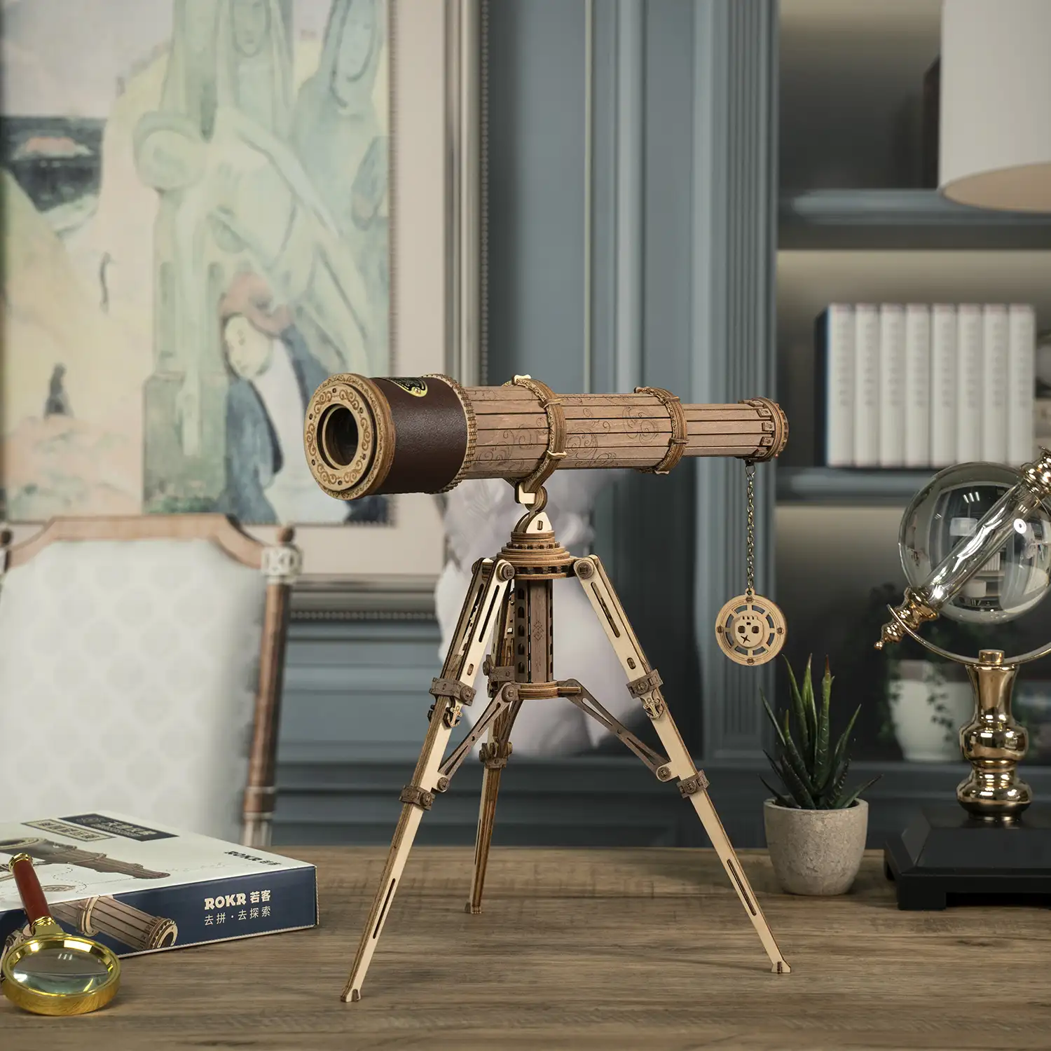 Telescopio monocular clásico con trípode, 314 piezas