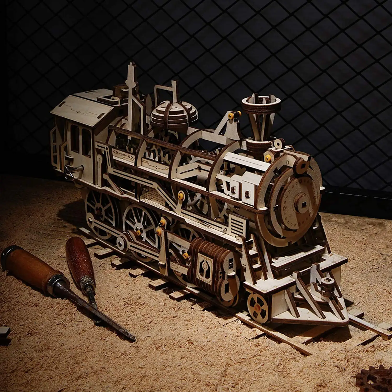 Locomotora de madera para montar.