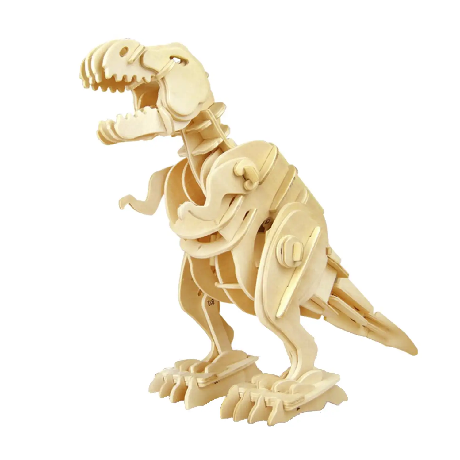 T-rex, mauqeta 3D de madera con movimiento, control por sonido, 85 piezas