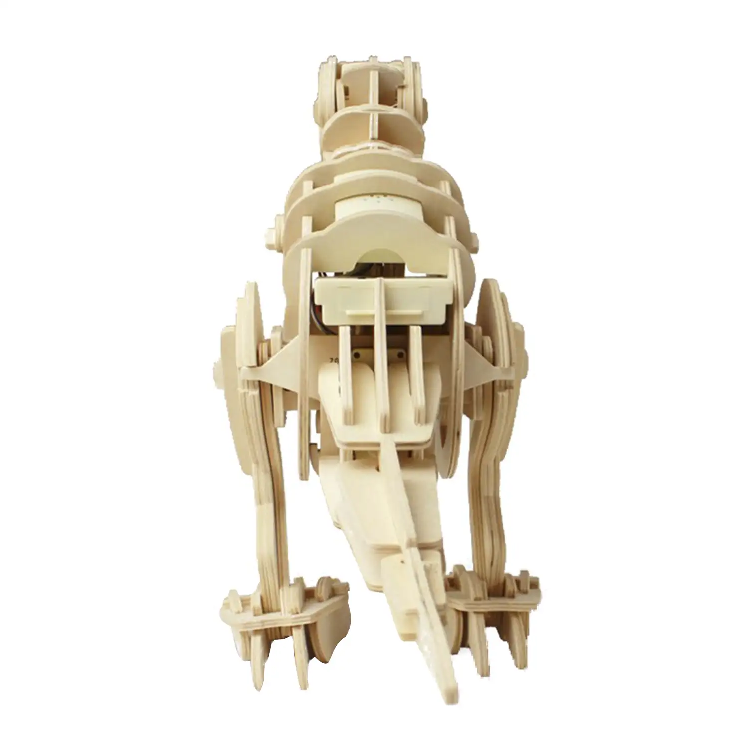 T-rex, mauqeta 3D de madera con movimiento, control por sonido, 85 piezas