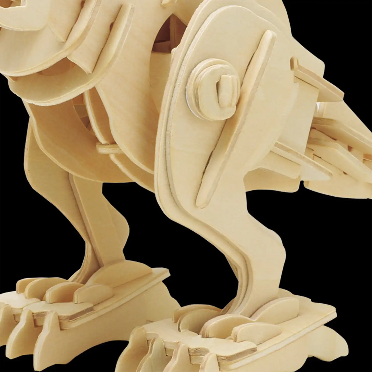 T-rex, mauqeta 3D de madera con movimiento, control por sonido, 85 piezas