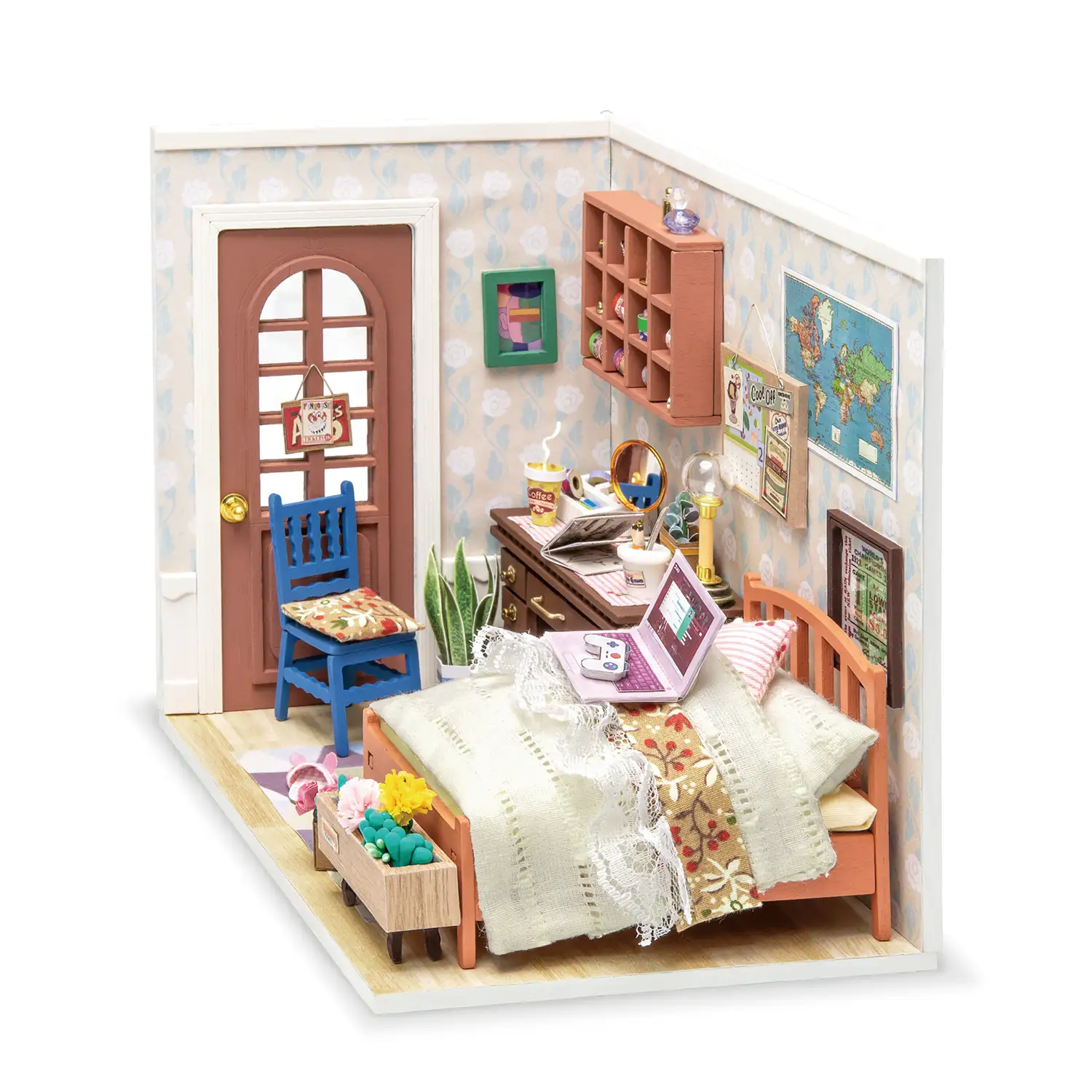Dormitorio Annes, maqueta 3D  realista con gran detalle, 88 piezas.