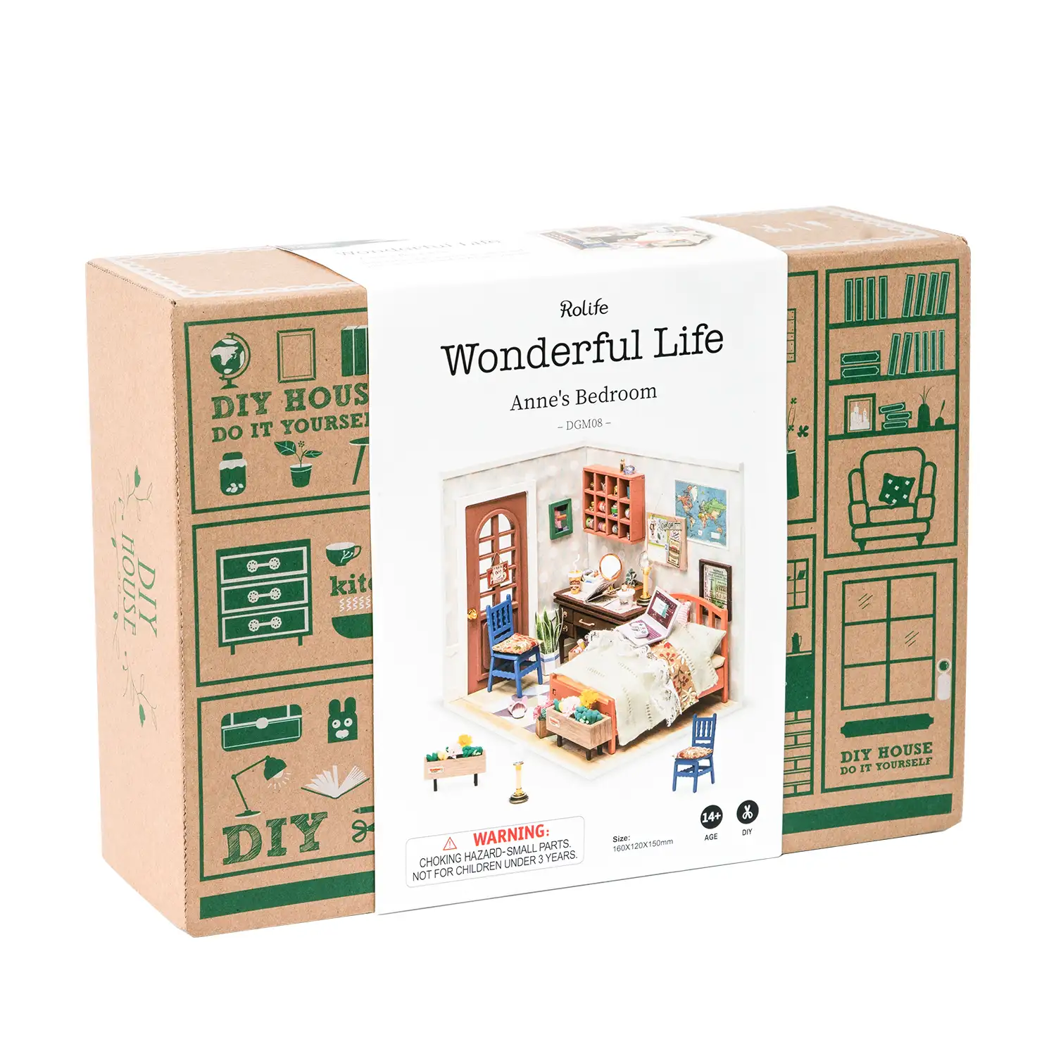 Dormitorio Annes, maqueta 3D  realista con gran detalle, 88 piezas.