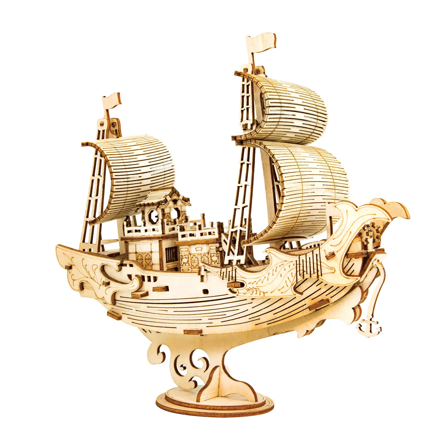 Barco diplomático Japonés. Maqueta 3D realista con gran detalle, 91 piezas.