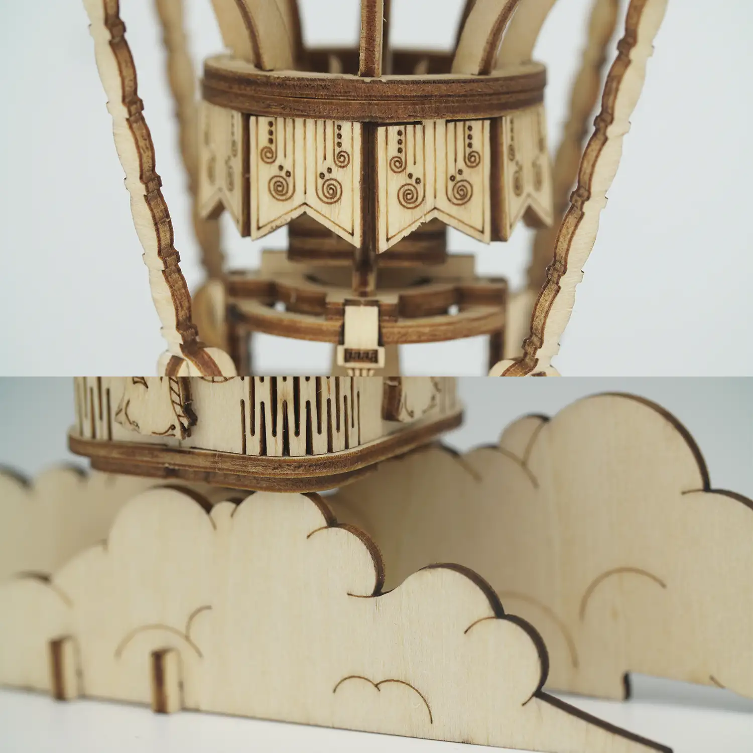 Globo aerostático. Maqueta 3D realista con gran detalle, 140 piezas.