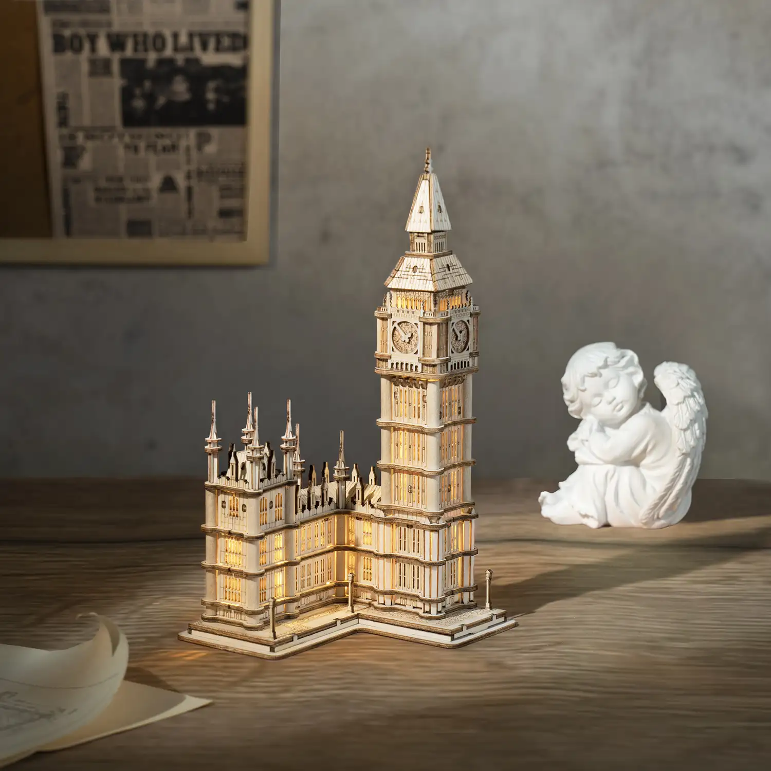 Big Ben. Maqueta 3D realista con gran detalle, 220 piezas.