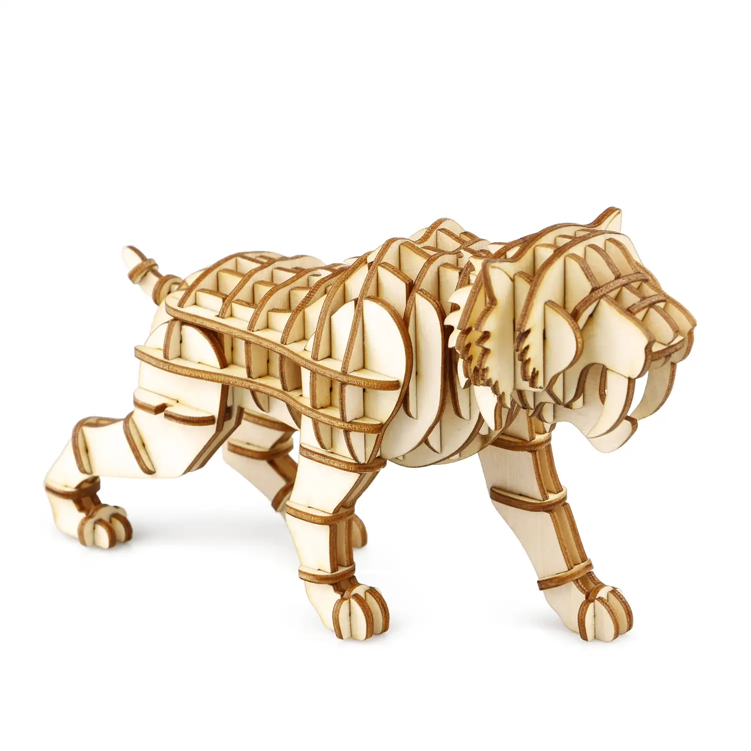 Tigre dientes de sable. Maqueta 3D realista con gran detalle, 59 piezas
