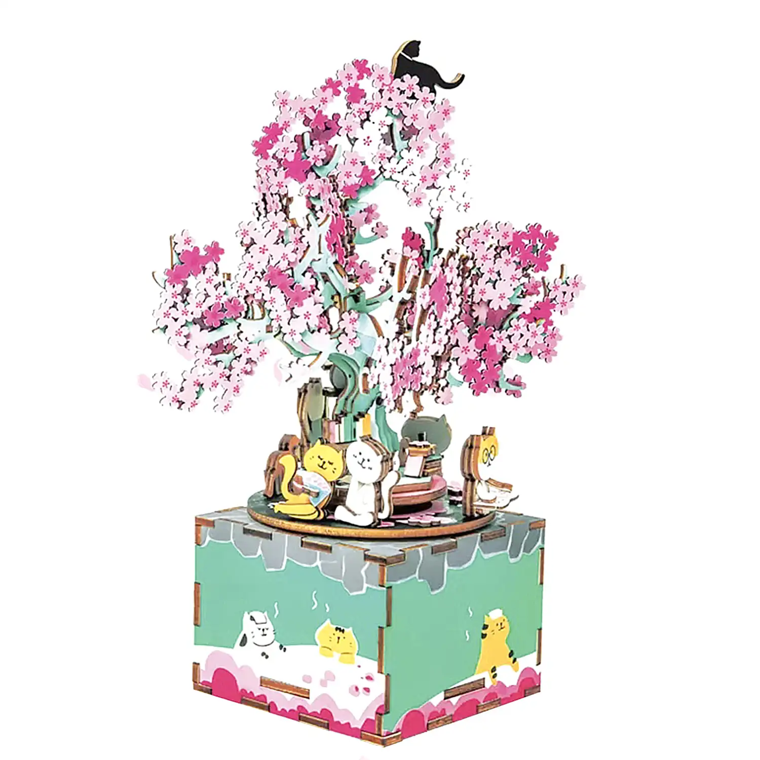 Caja de música Cherry Blossom Tree. Maqueta 3D realista con gran detalle, 148 piezas