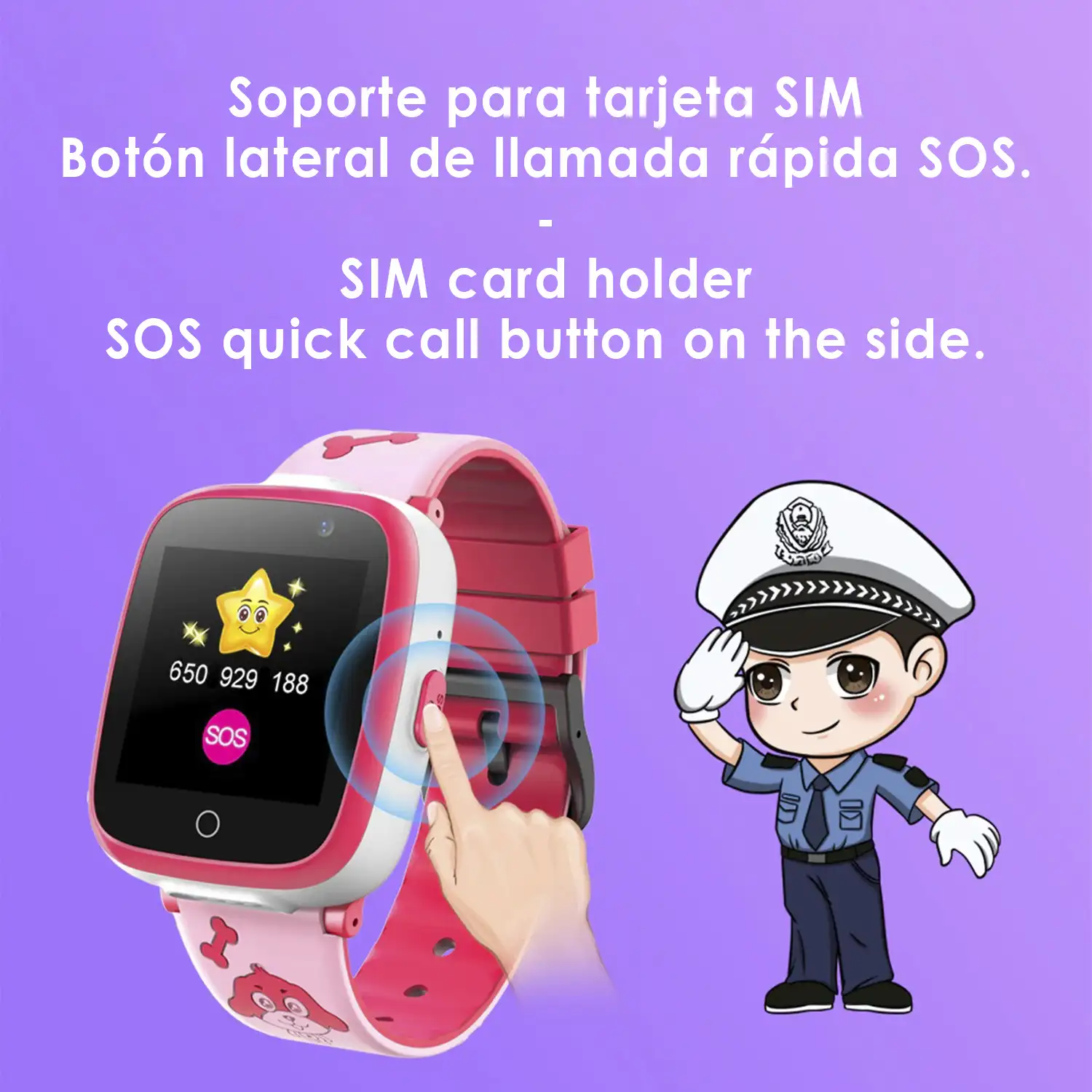 Smartwatch infantil S6 game. Doble cámara, llamadas, función SOS, slot para SIM.