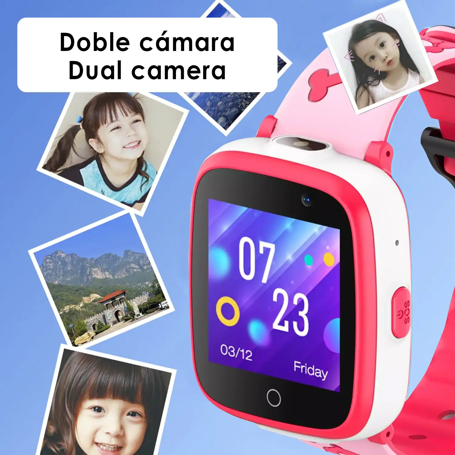 Smartwatch infantil S6 game. Doble cámara, llamadas, función SOS, slot para SIM.