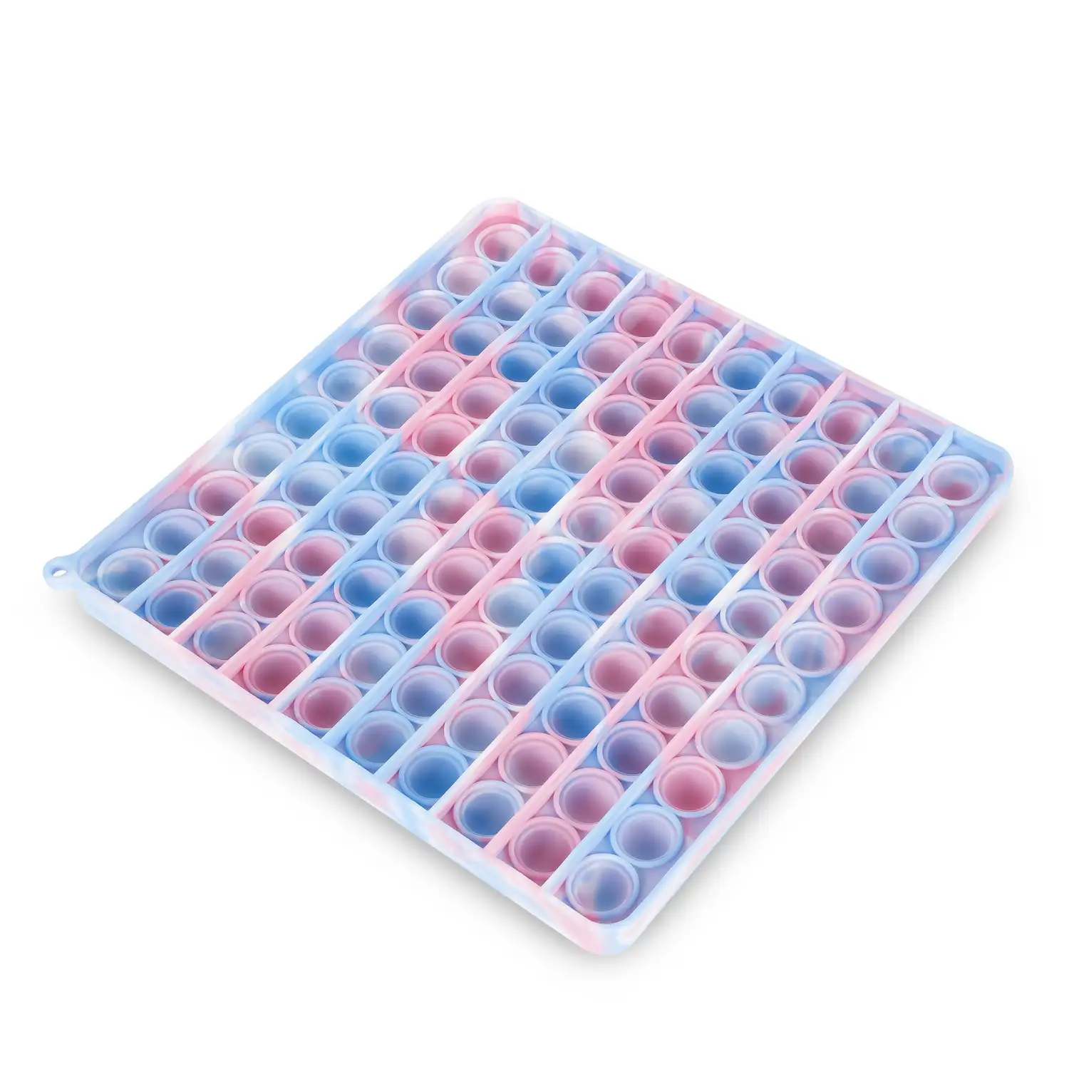 Bubble Pop It, 20cm. cuadrado multicolor. Juguete sensitivo desestresante, burbujas de silicona para apretar y pulsar.