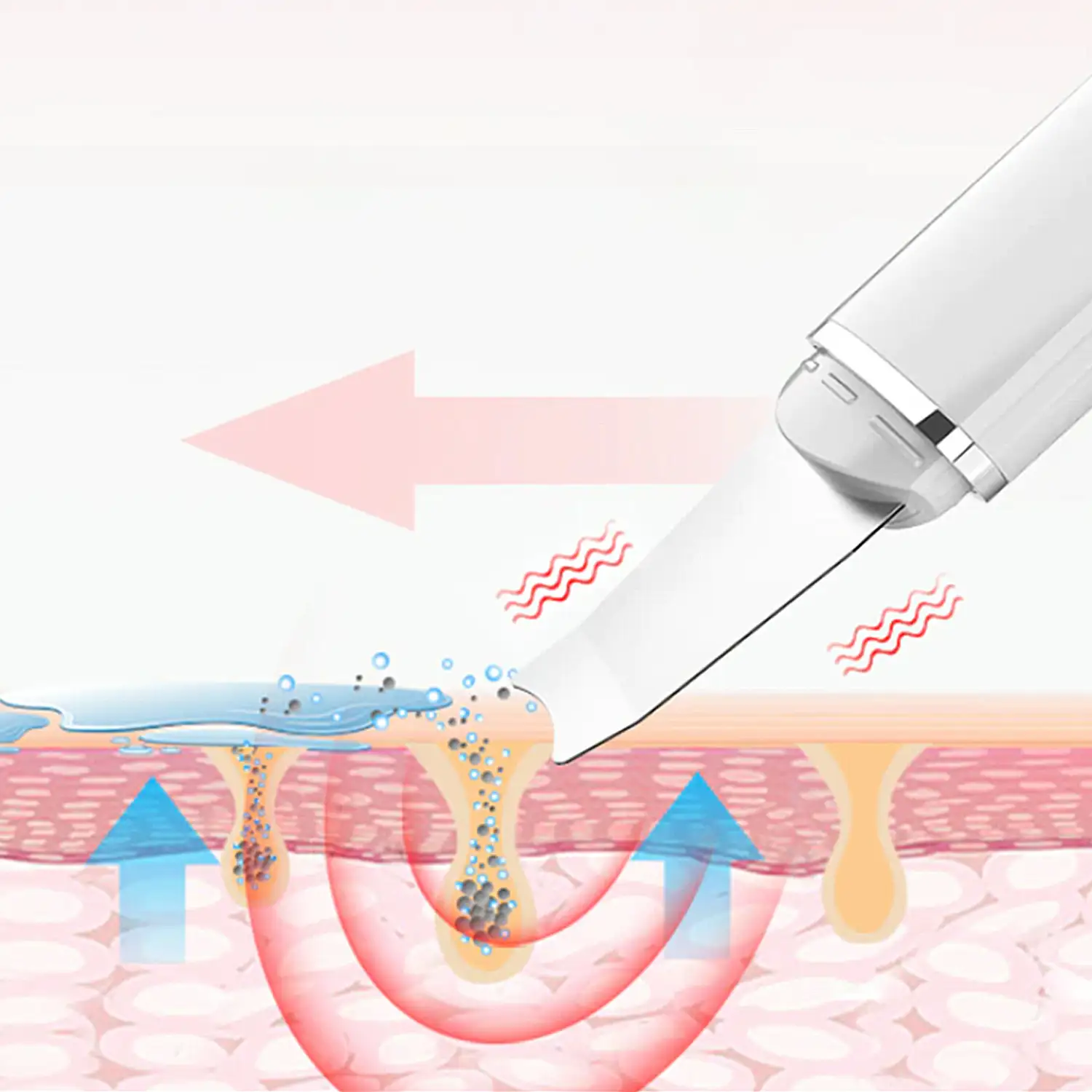 Masajeador facial ultrasónico. Limpieza facial, mejora de la circulación y masajeador profundo.